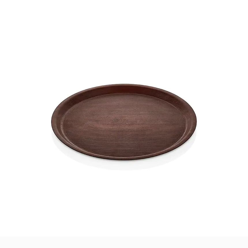 Thermoset Lamine Kaymaz Yuvarlak Tepsi Maun Ø 33 cm-Kırılmaz Sürahi ve Tepsiler - Demasan
