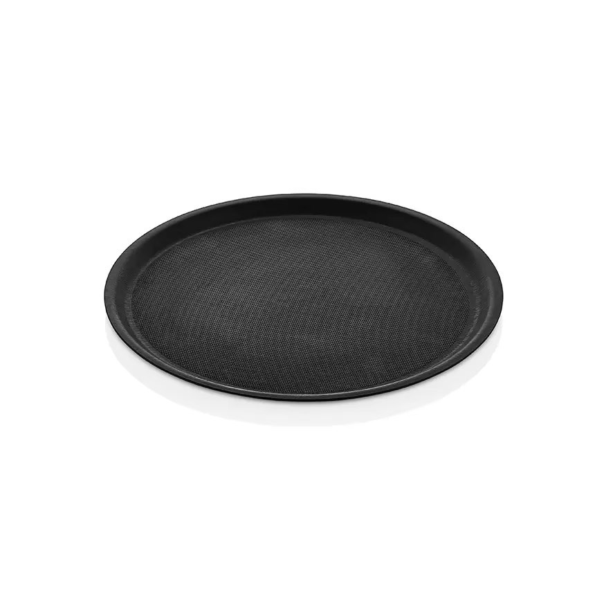 Thermoset Lamine Kaymaz Yuvarlak Tepsi Ø 38 cm - Siyah-Kırılmaz Sürahi ve Tepsiler - Demasan
