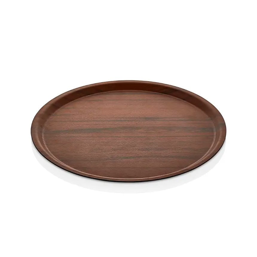 Thermoset Lamine Yuvarlak Tepsi Ceviz Ø 43 cm-Kırılmaz Sürahi ve Tepsiler - Demasan
