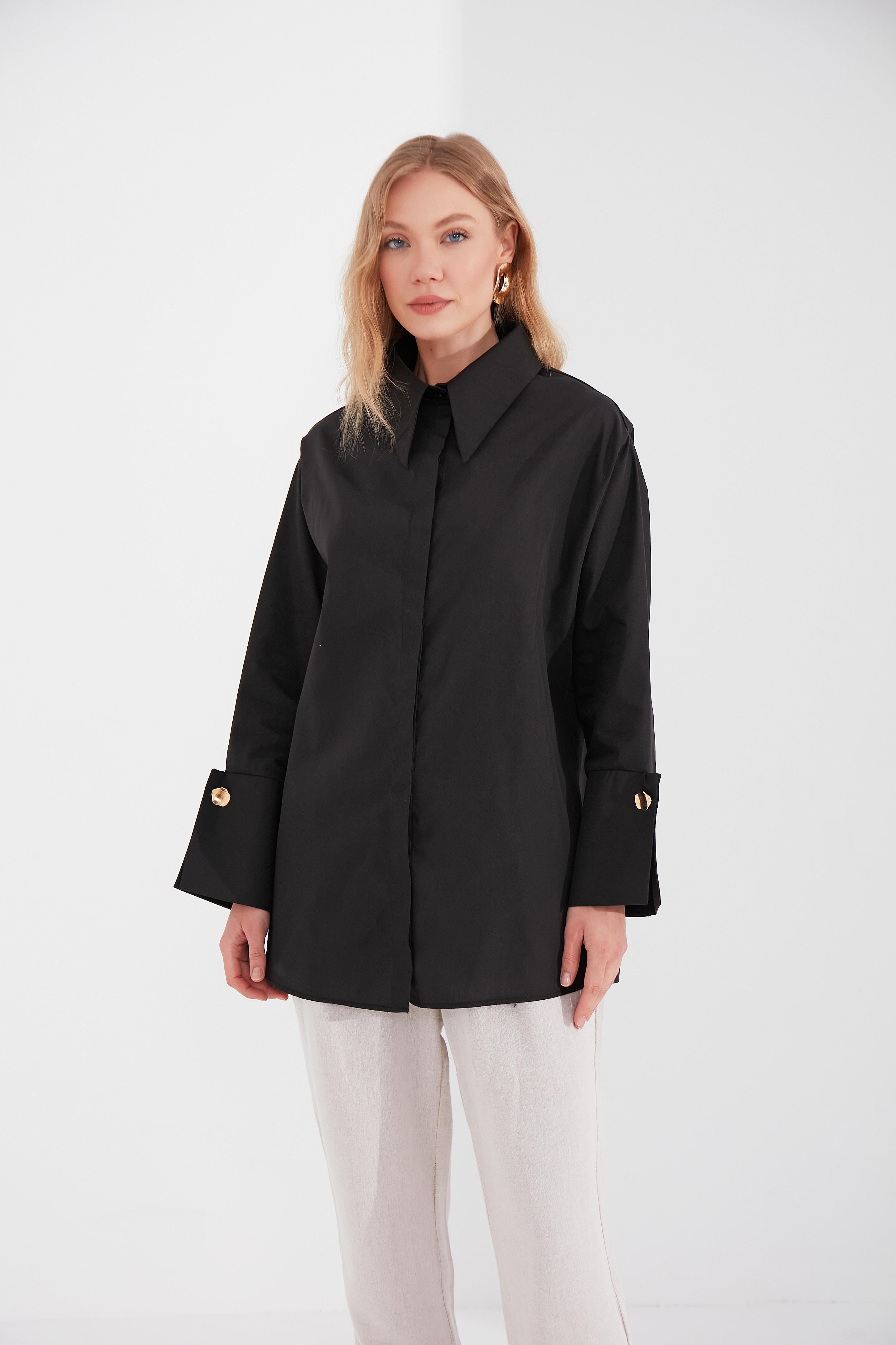 Geniş Manşetli Gömlek 