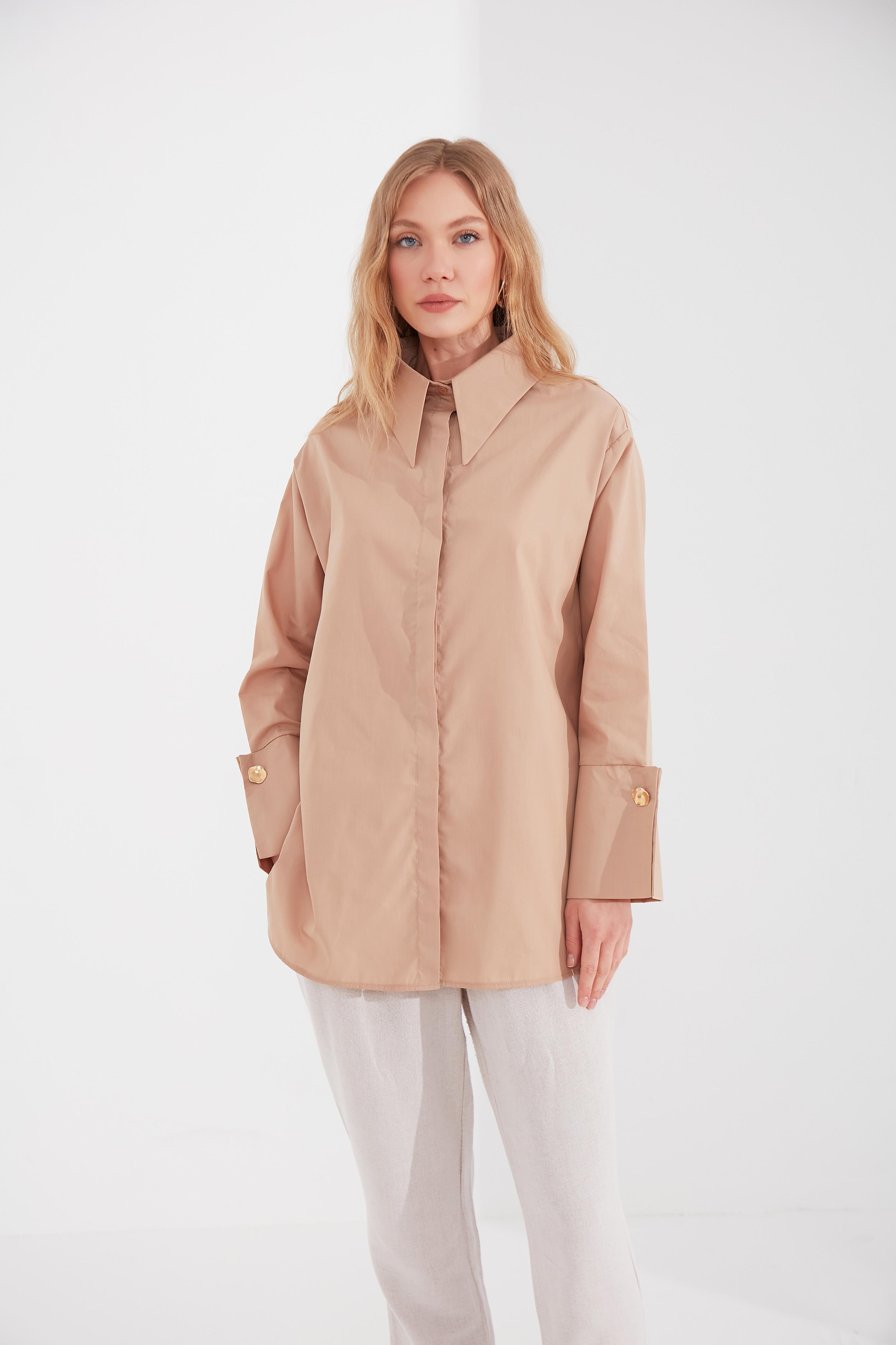 Geniş Manşetli Gömlek