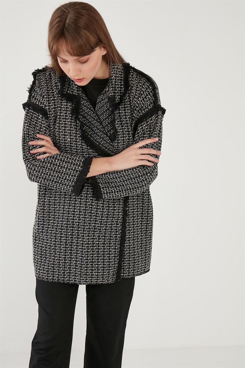 Püskül Gömlek Siyah