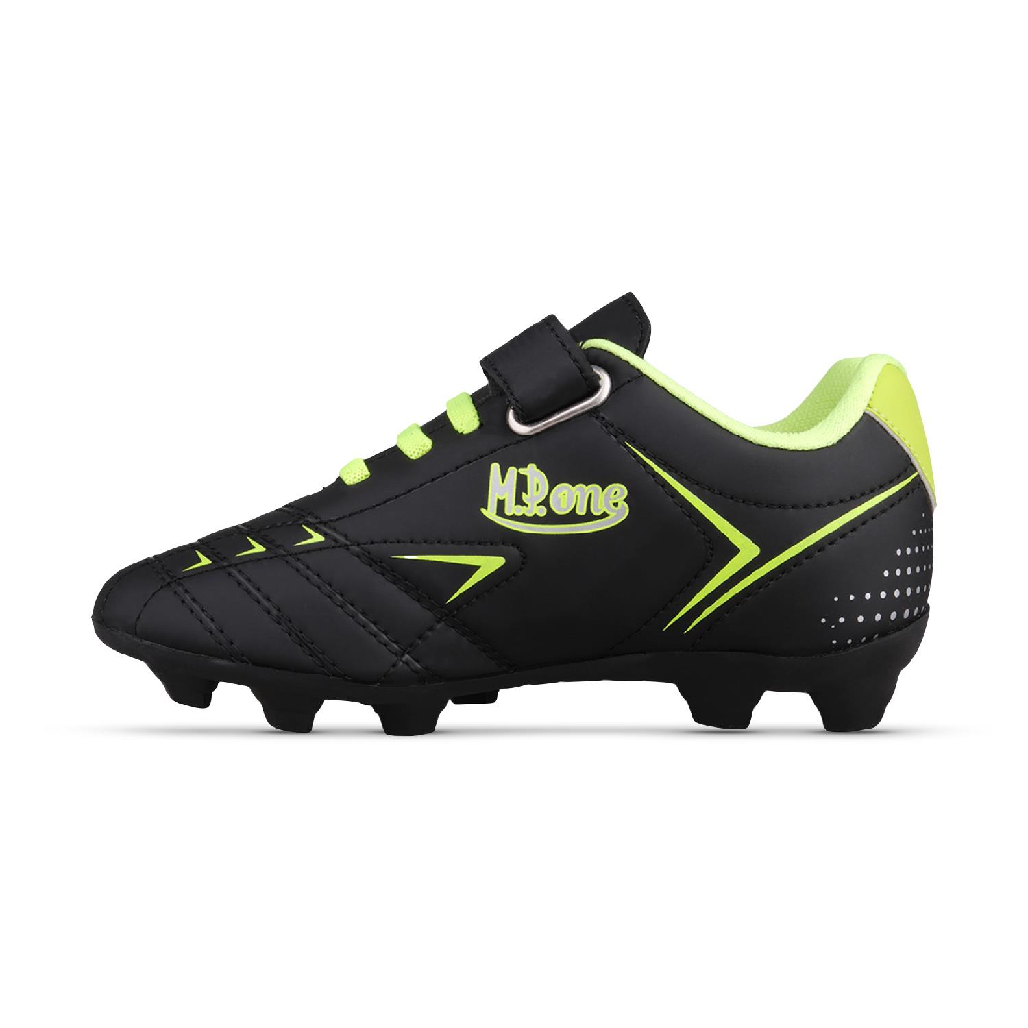 Büyük Çocuk Bağcıklı / Velcro Siyah-Sarı Krampon Futbol Ayakkabısı