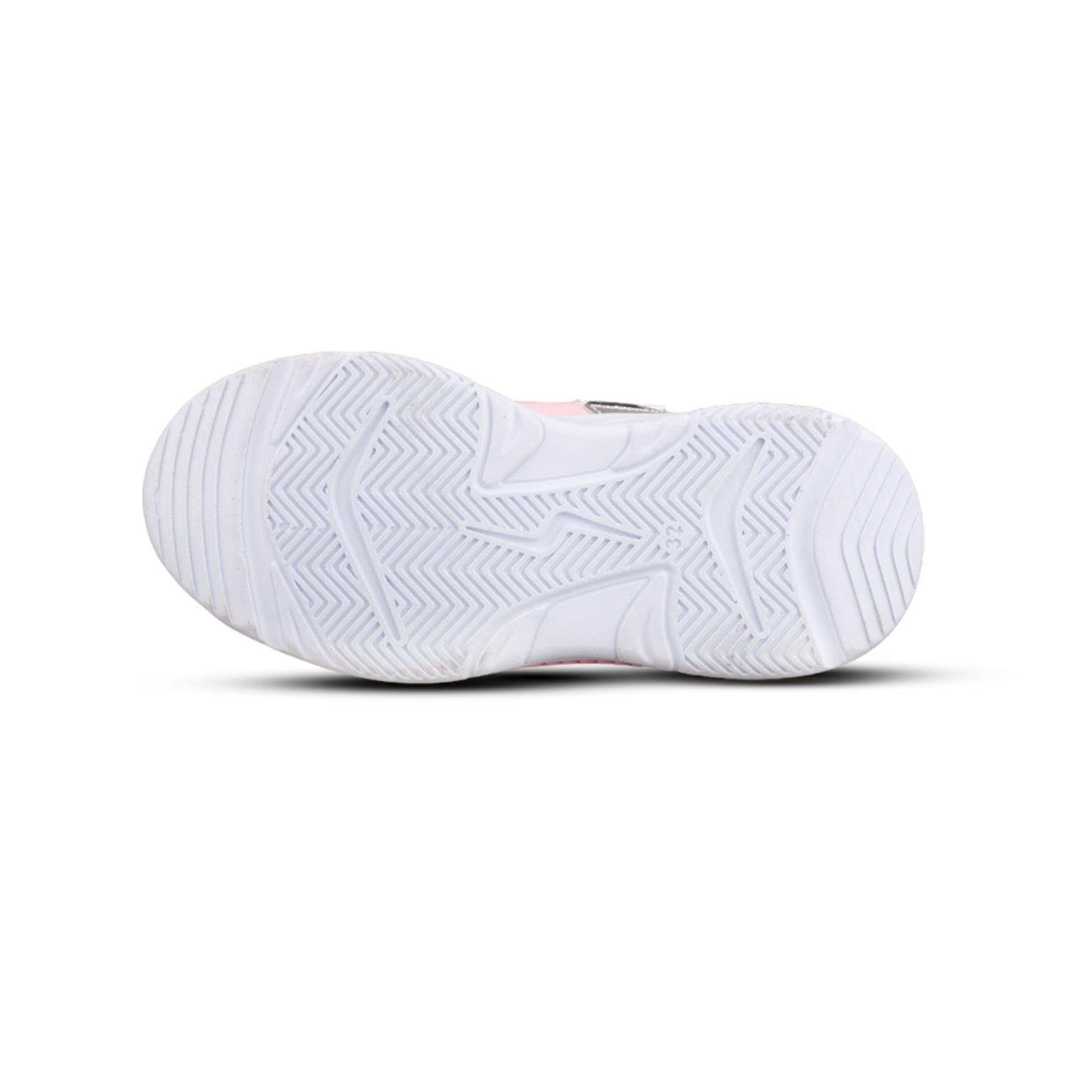 Büyük Kız Çocuk Bağcıklı / Velcro Beyaz-Mor Sneaker
