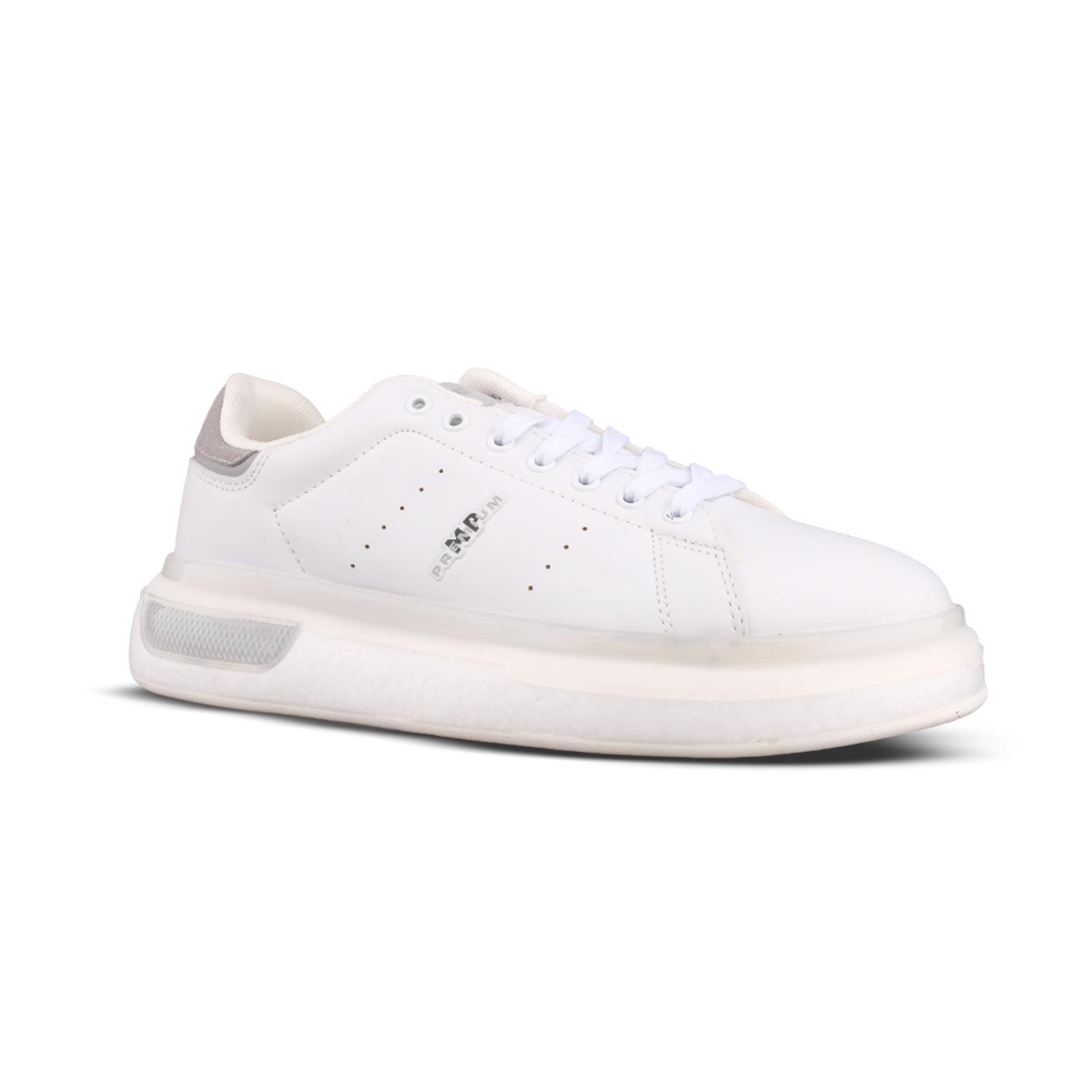 Erkek Bağcıklı Beyaz Sneaker