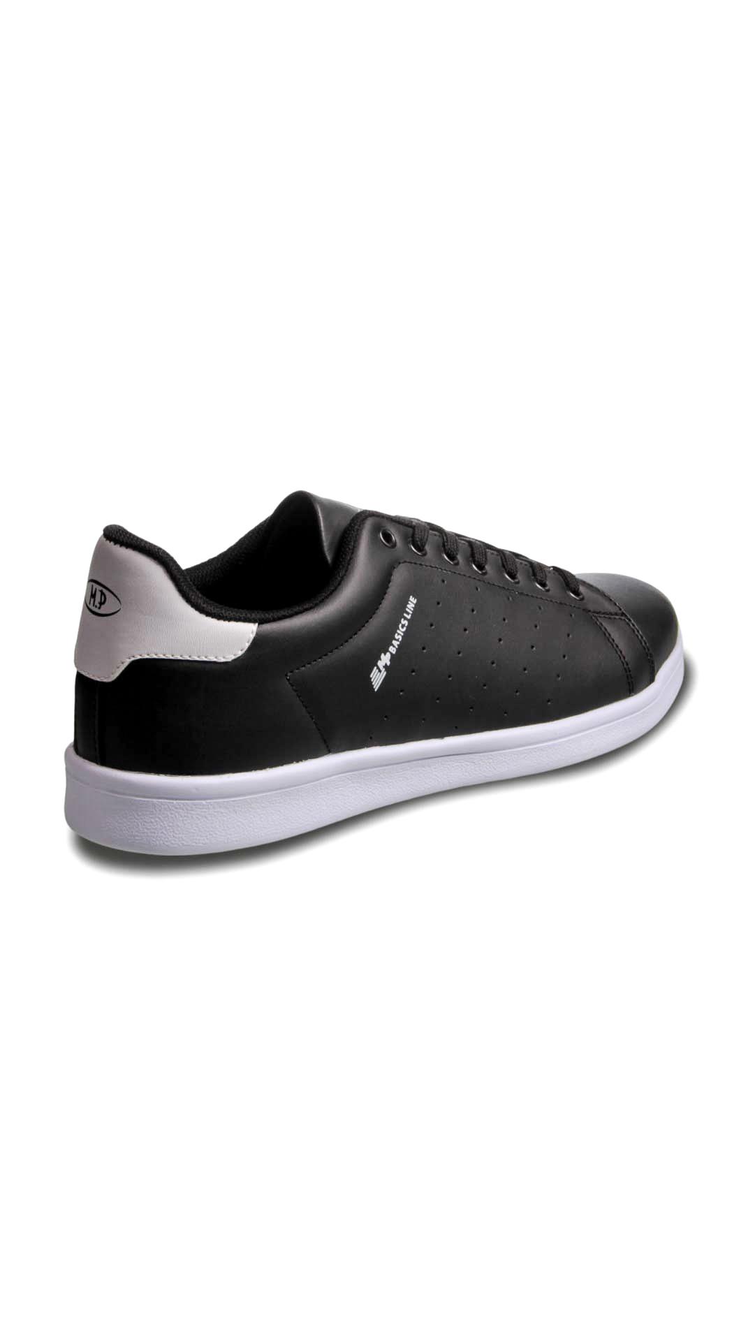 Erkek Bağcıklı Siyah-Beyaz Sneaker