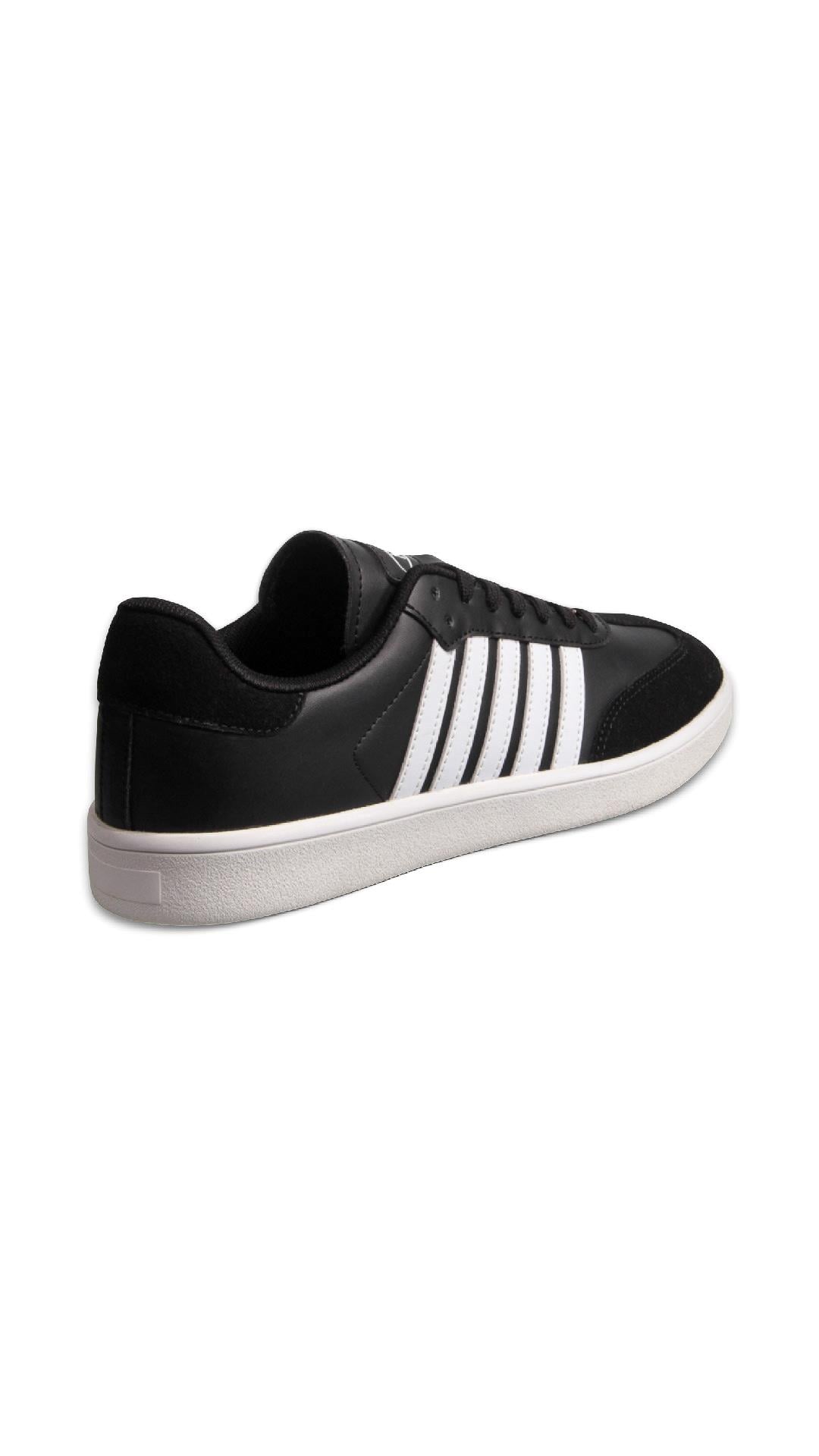 Erkek Bağcıklı Siyah-Beyaz Sneaker