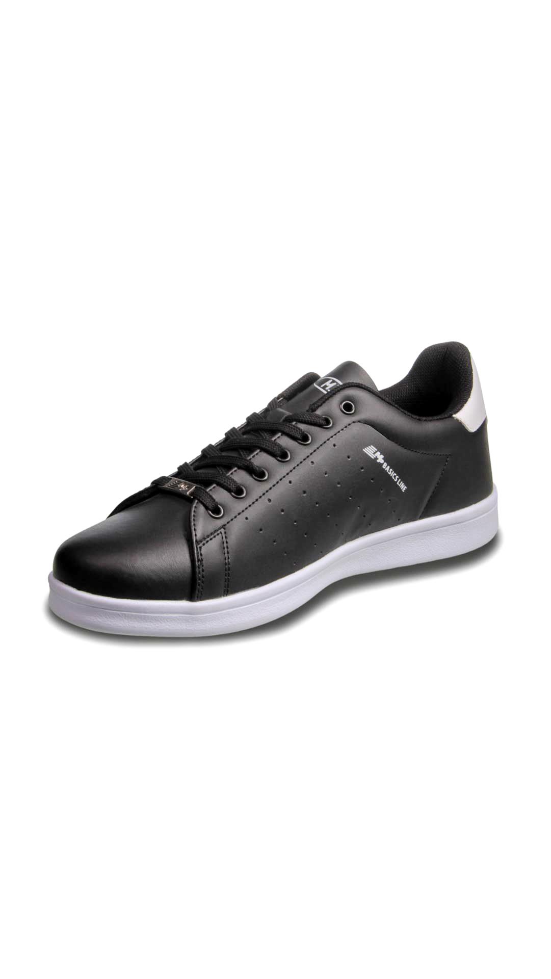 Erkek Bağcıklı Siyah-Beyaz Sneaker