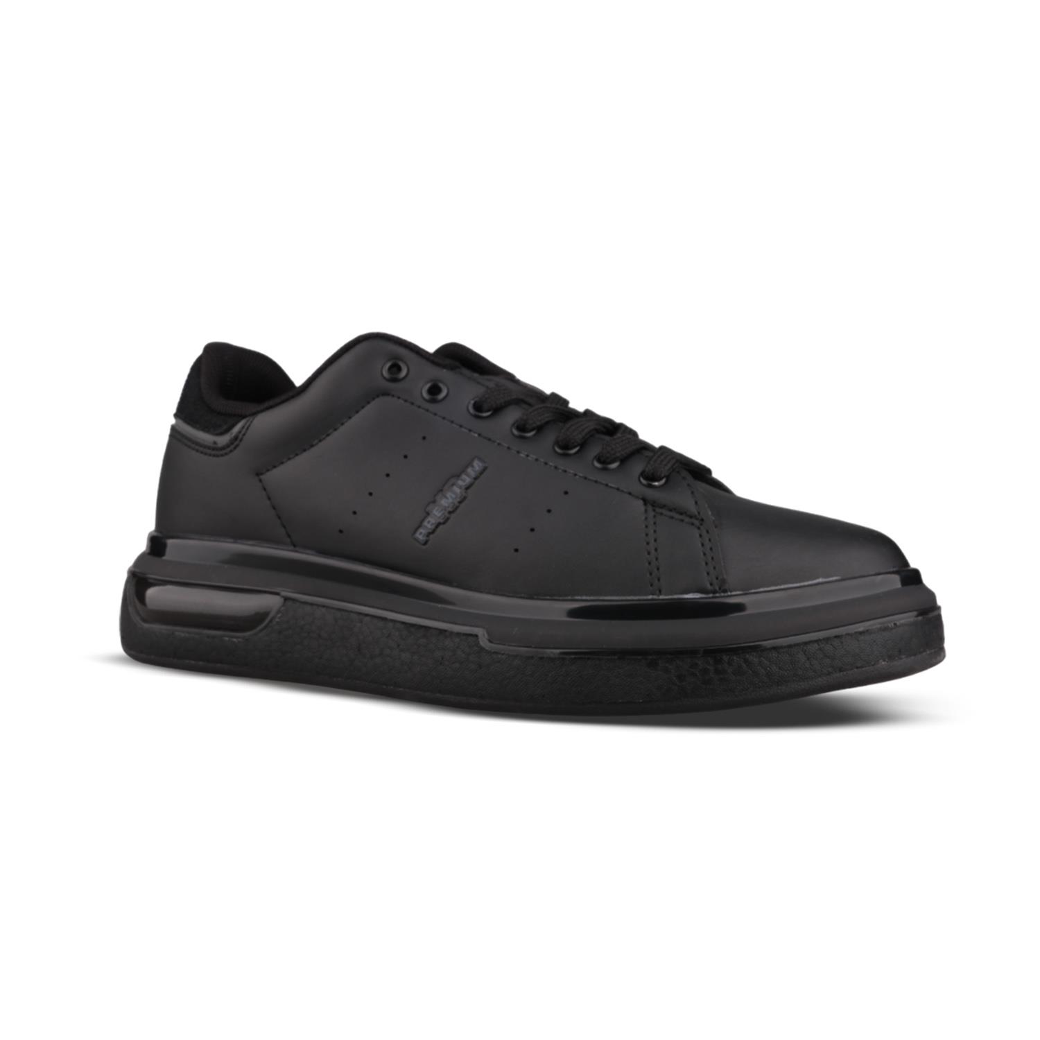 Erkek Bağcıklı Siyah Sneaker