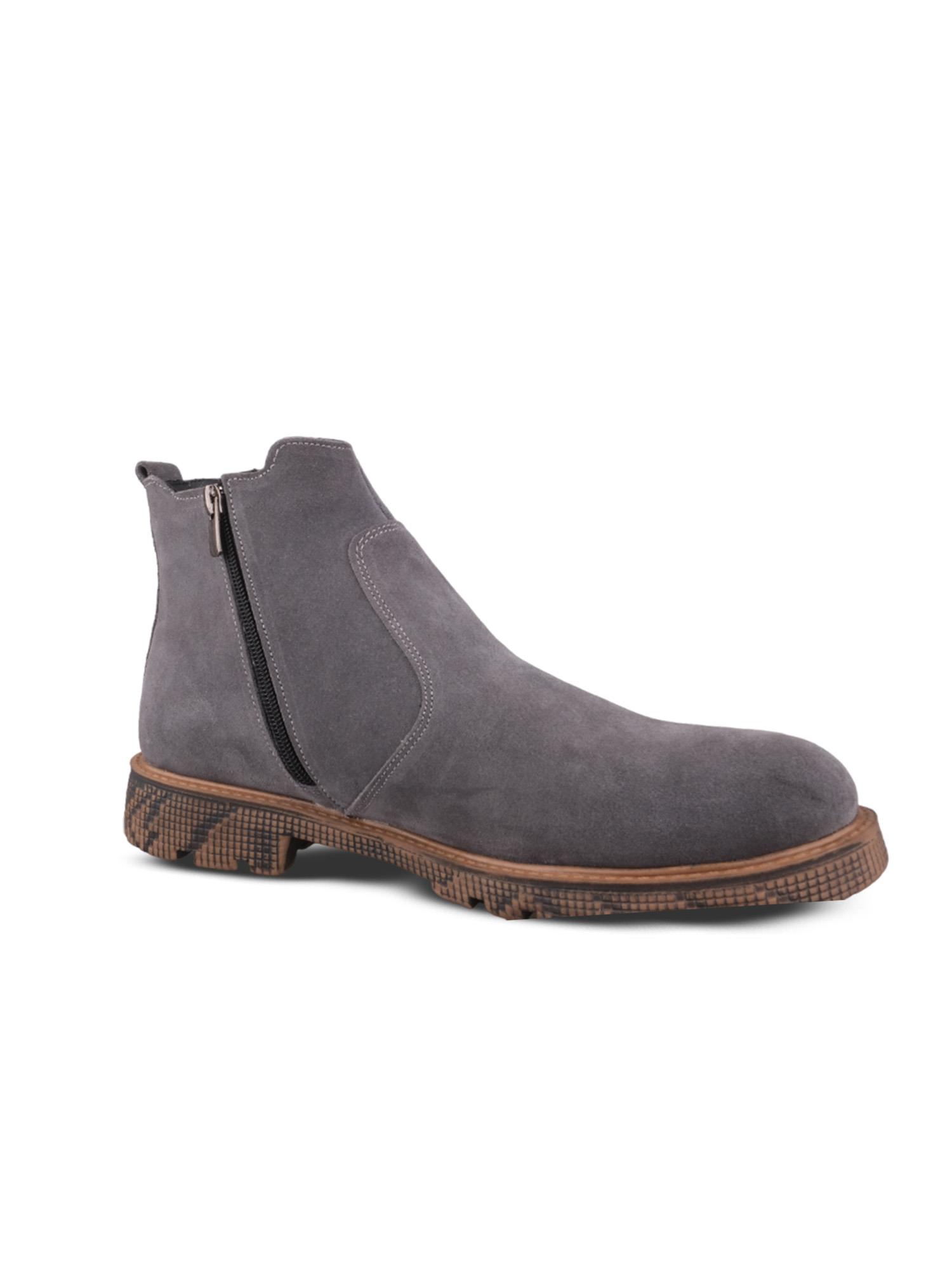 Erkek Slip-On Gri Süet Chelsea Bot