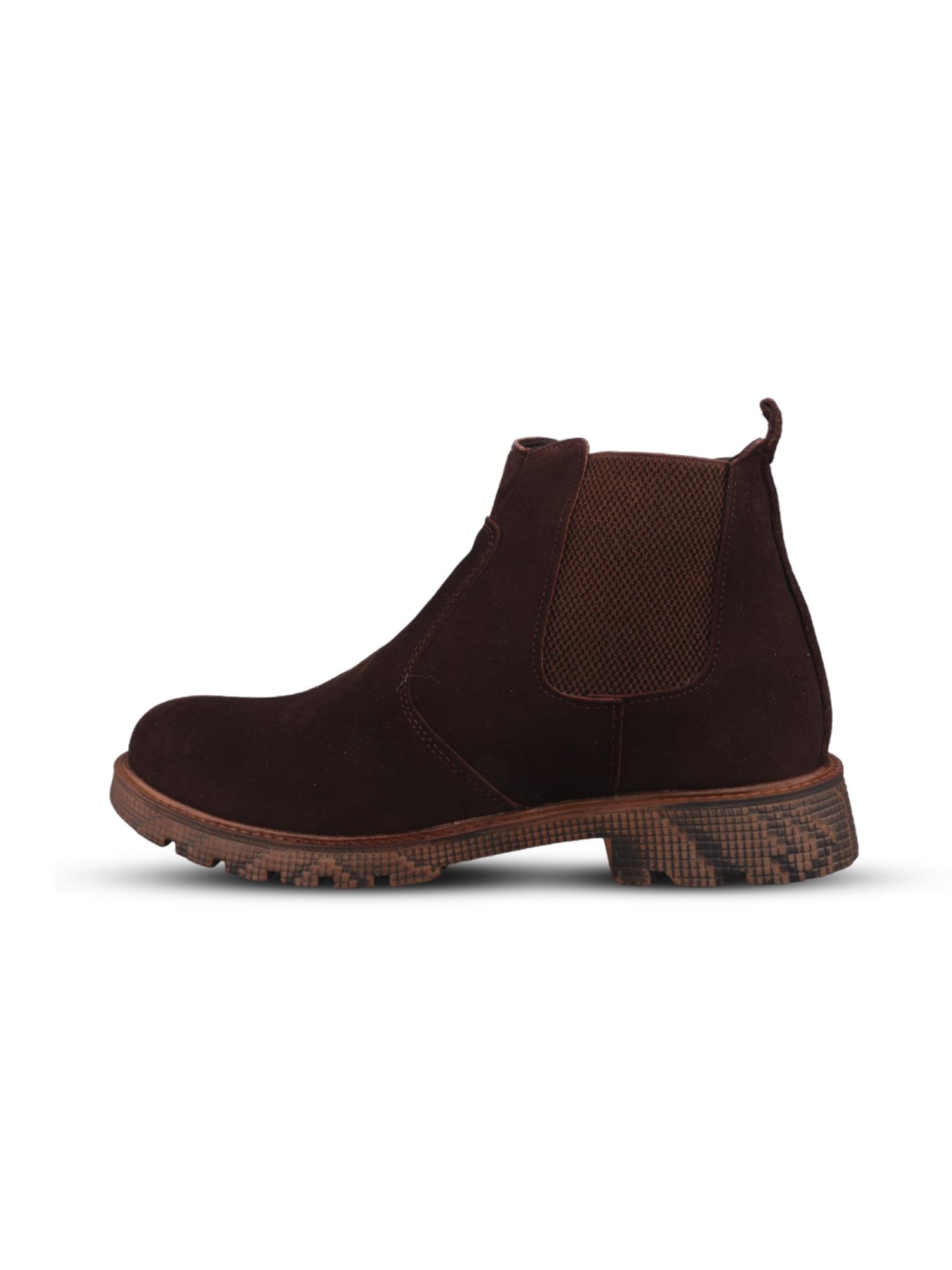 Erkek Slip-On Kahverengi Süet Chelsea Bot