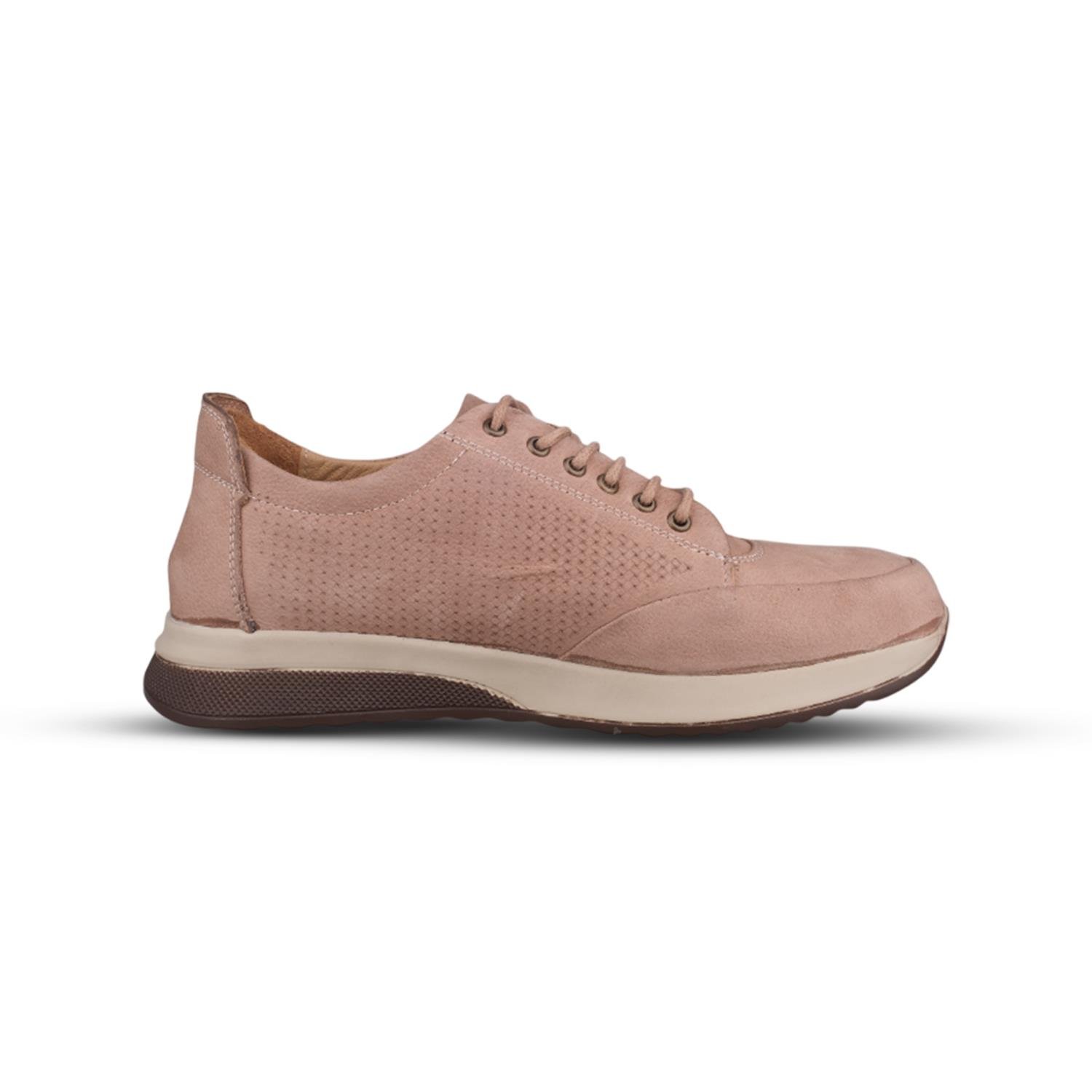 Günlük Ayakkabı - Bej, Nubuk Deri