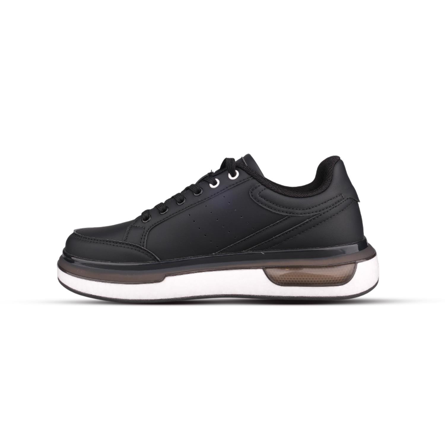 Günlük Ayakkabı - Siyah-Beyaz, Tekstil