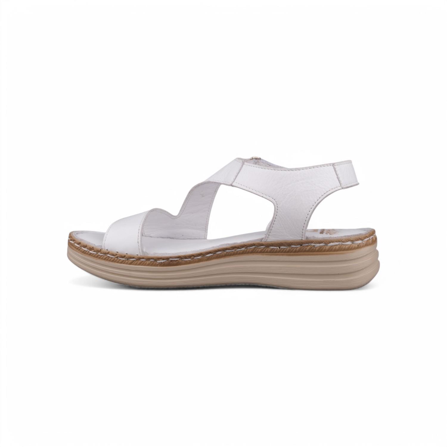 Günlük Sandalet - Beyaz, Deri