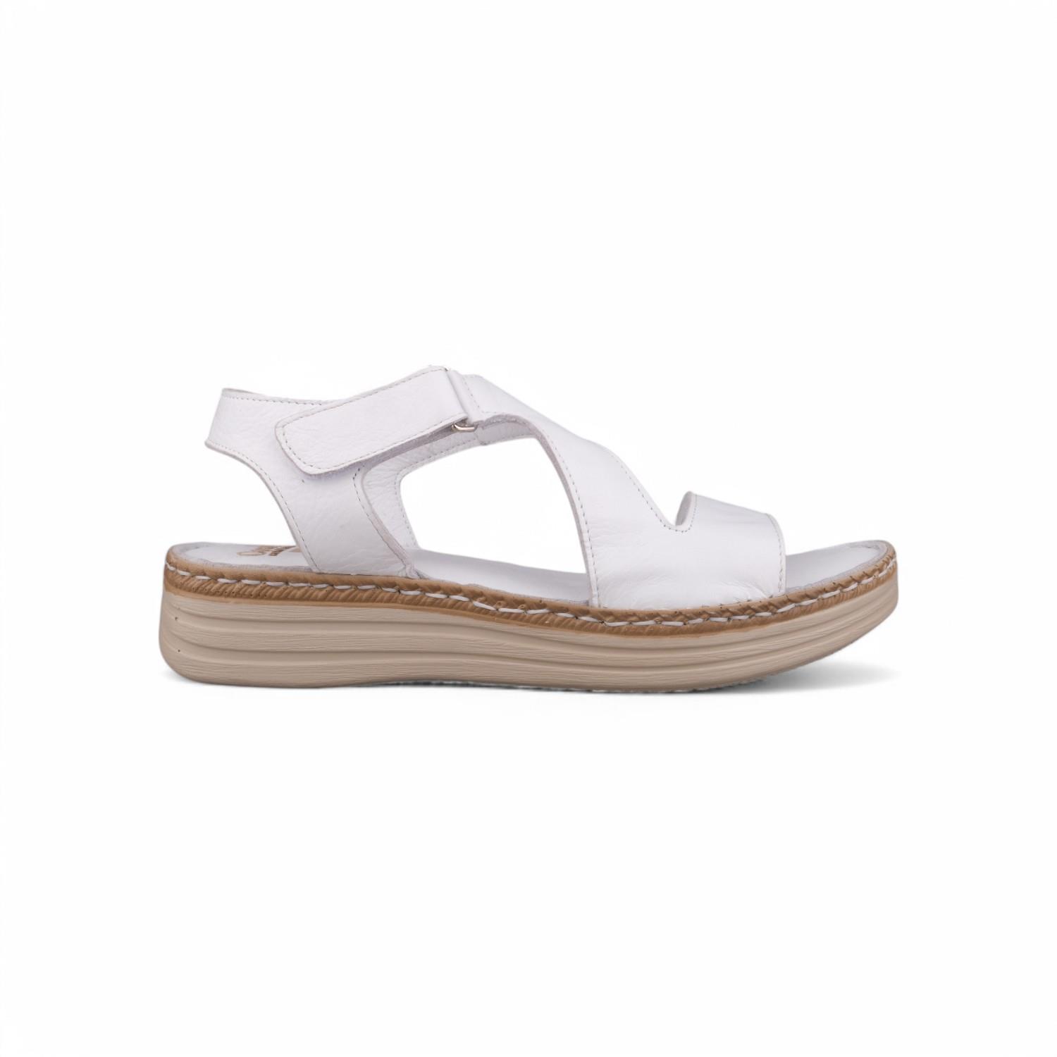 Günlük Sandalet - Beyaz, Deri