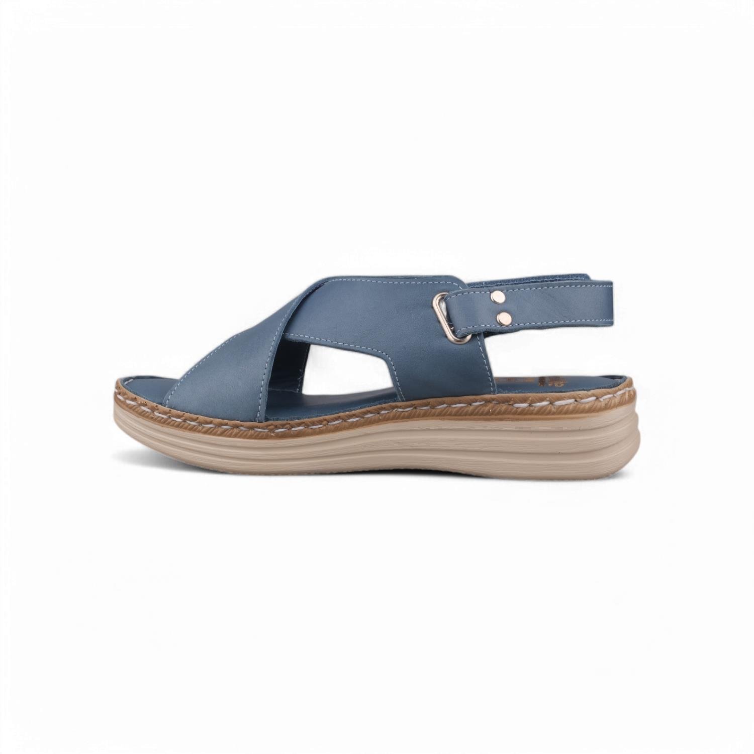 Günlük Sandalet - Mavi, Deri
