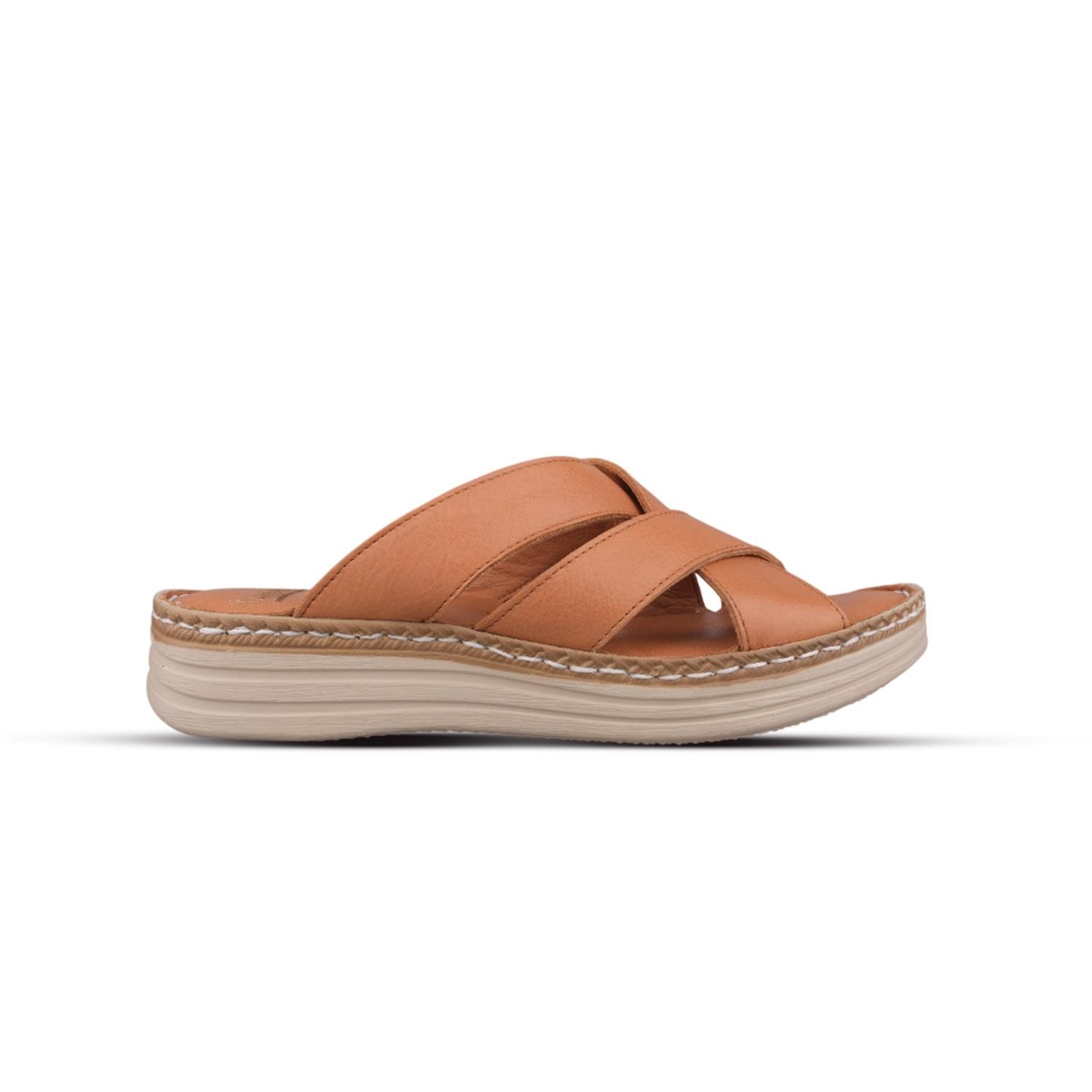 Günlük Terlik - Taba, Deri