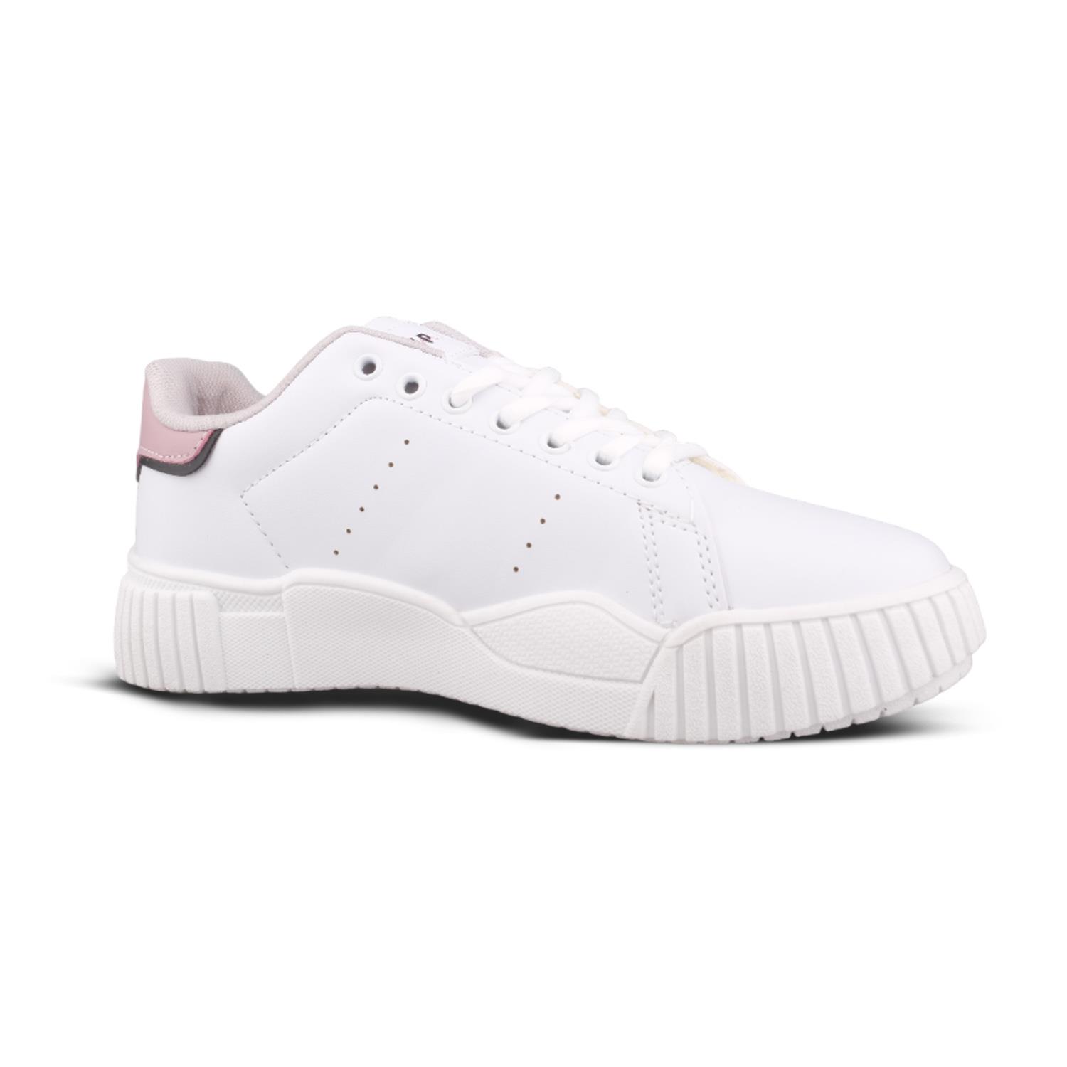 Kadın Bağcıklı Beyaz-Pembe Sneaker