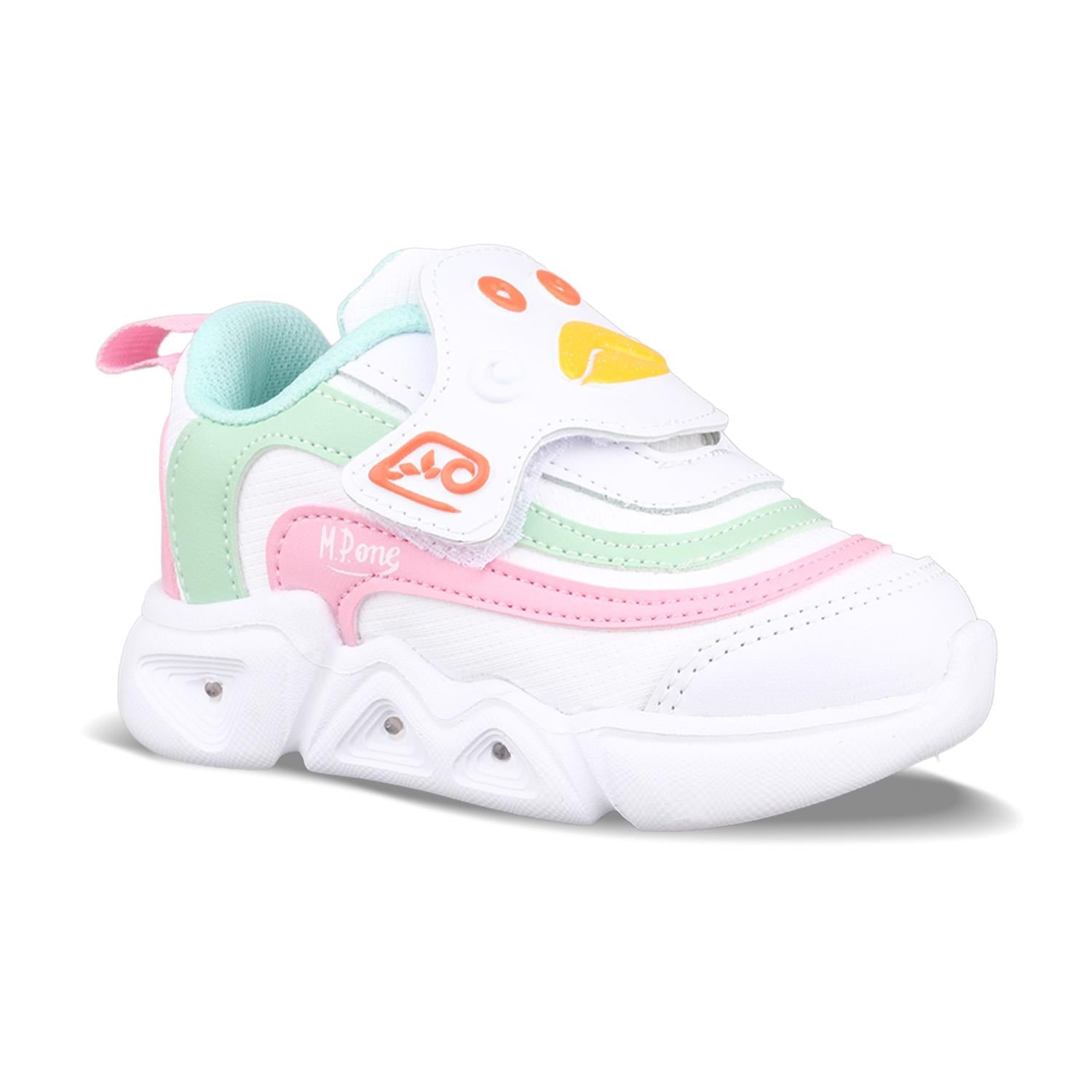 Kız Bebek Velcro Beyaz-Yeşil Sneaker