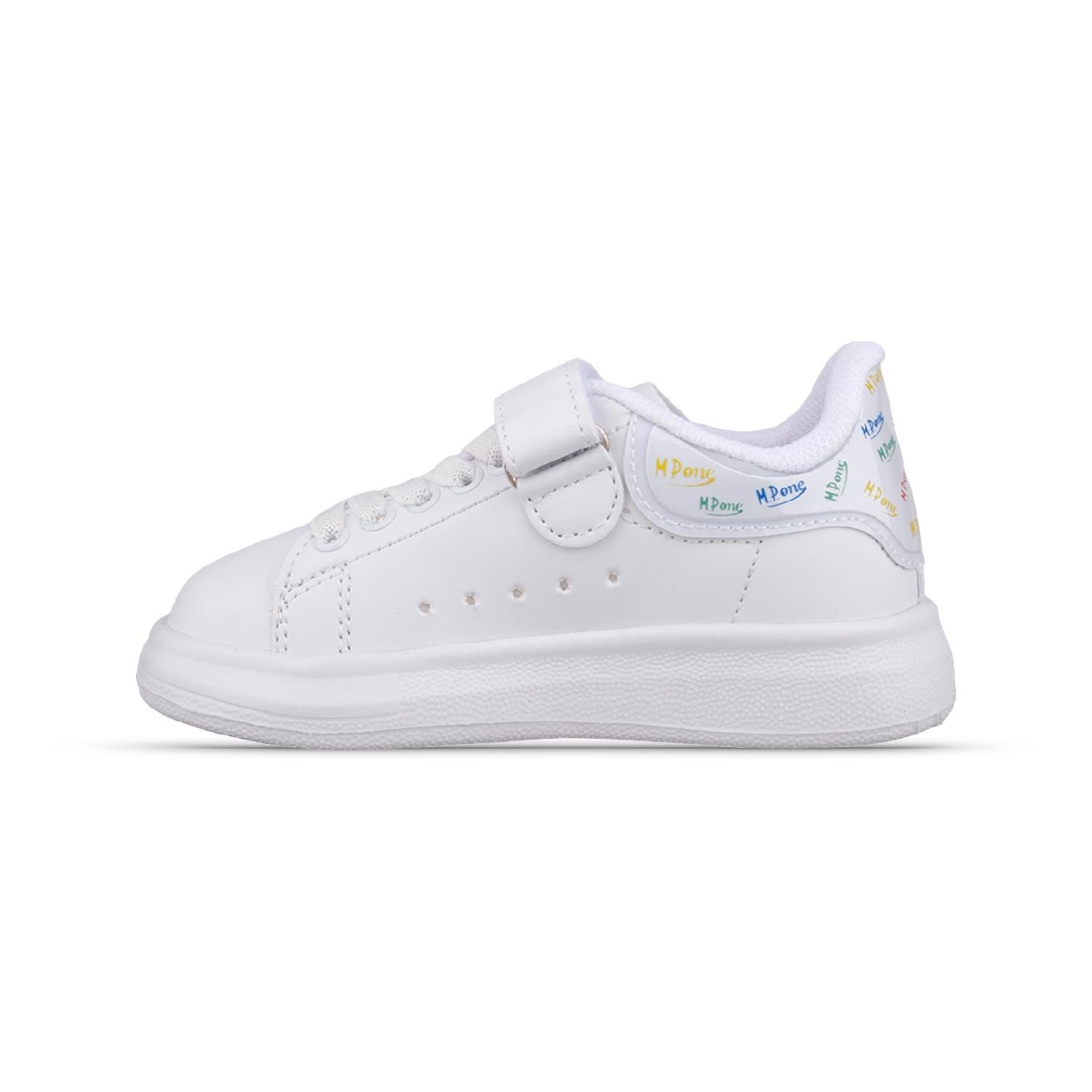 Küçük Çocuk Bağcıklı / Velcro Beyaz Sneaker