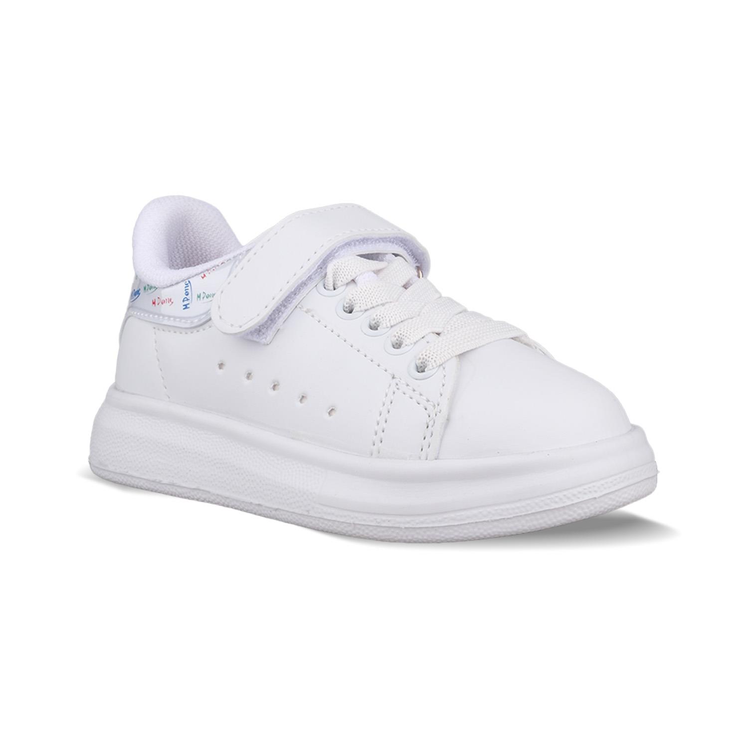 Küçük Çocuk Bağcıklı / Velcro Beyaz Sneaker