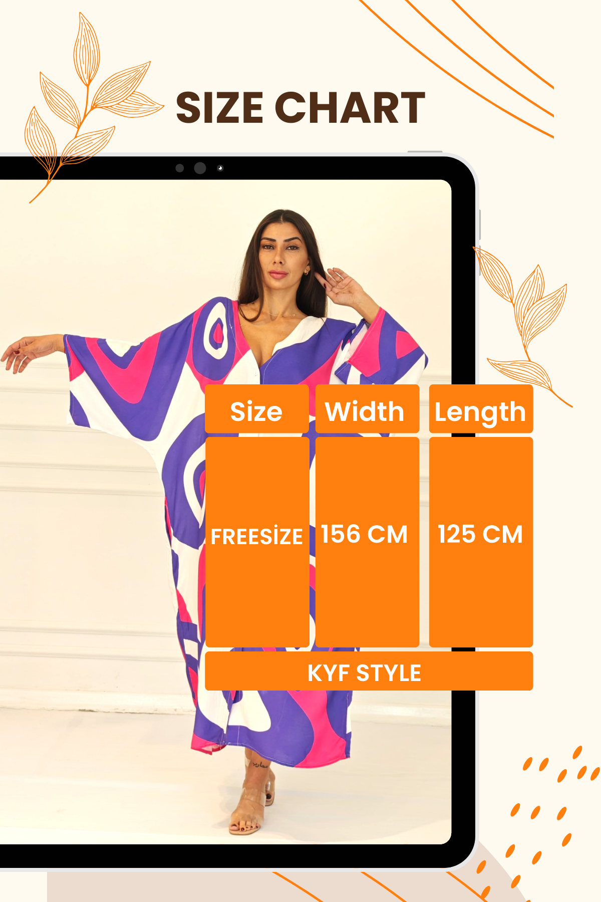 Fuşya Desenli Sırtı Göz Baskılı Cepli Oversize Uzun Gömlek Elbise