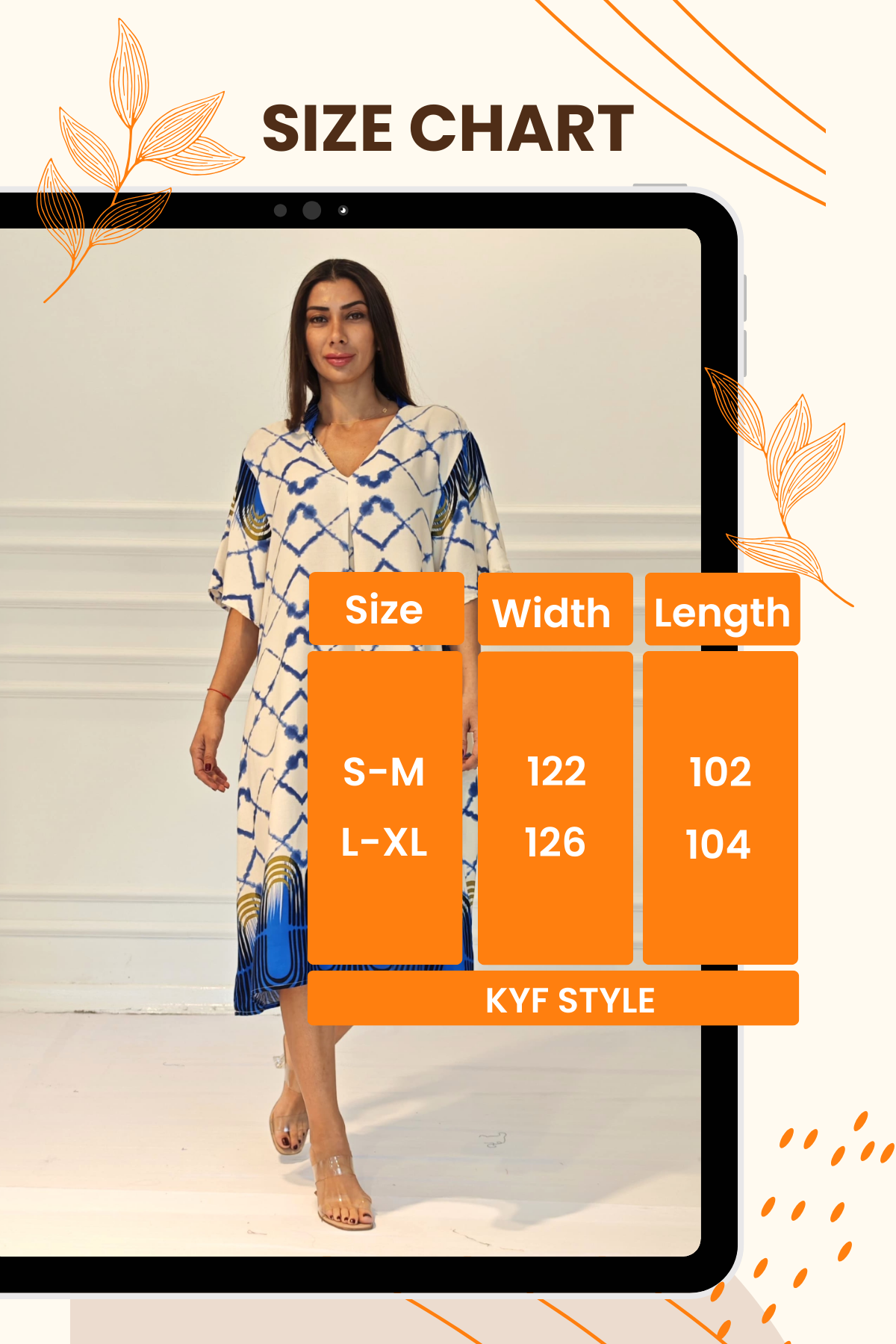 Mavi V Yaka Desenli Cepli Midi Elbise