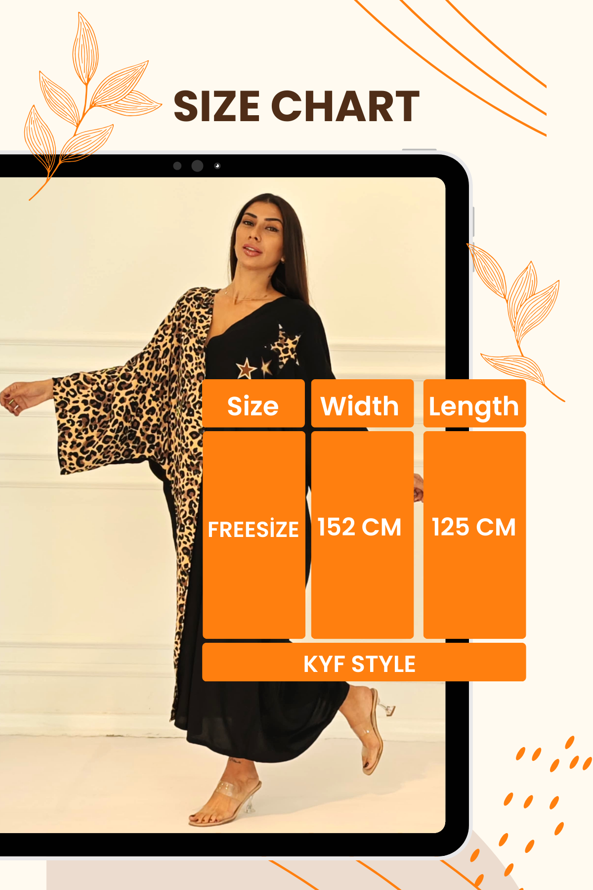 Siyah Leopar Desen Renk Bloklu Yıldız Aplike Nakışlı Cepli Oversize Uzun Elbise