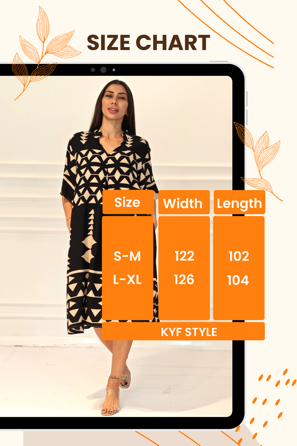 Siyah V Yaka Desenli Cepli Midi Elbise