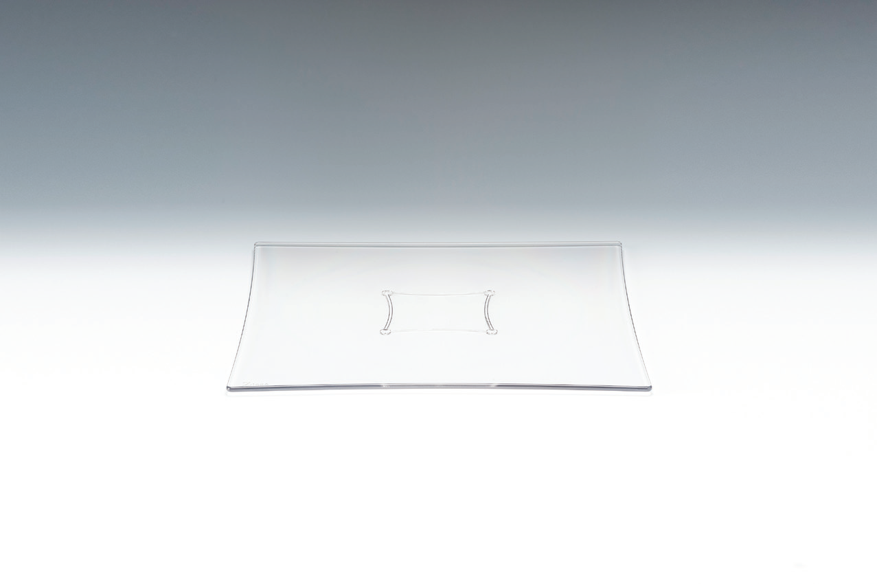 25 CM POLYCARBONAT  KARE TEŞHİR TABAK ŞEFFAF