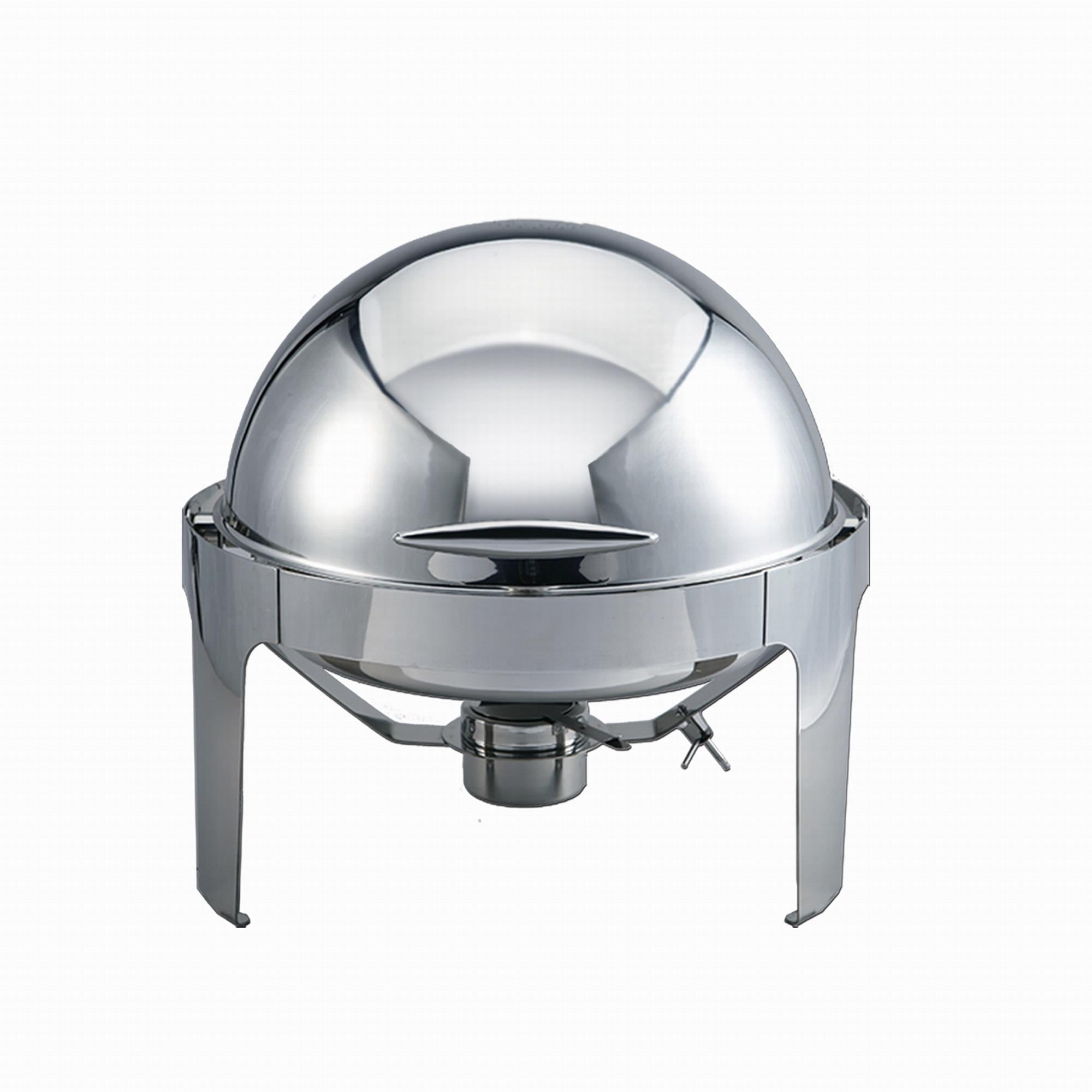 Deluxe Yuvarlak Rolltop Chafing Dish Jel Yakıtlı