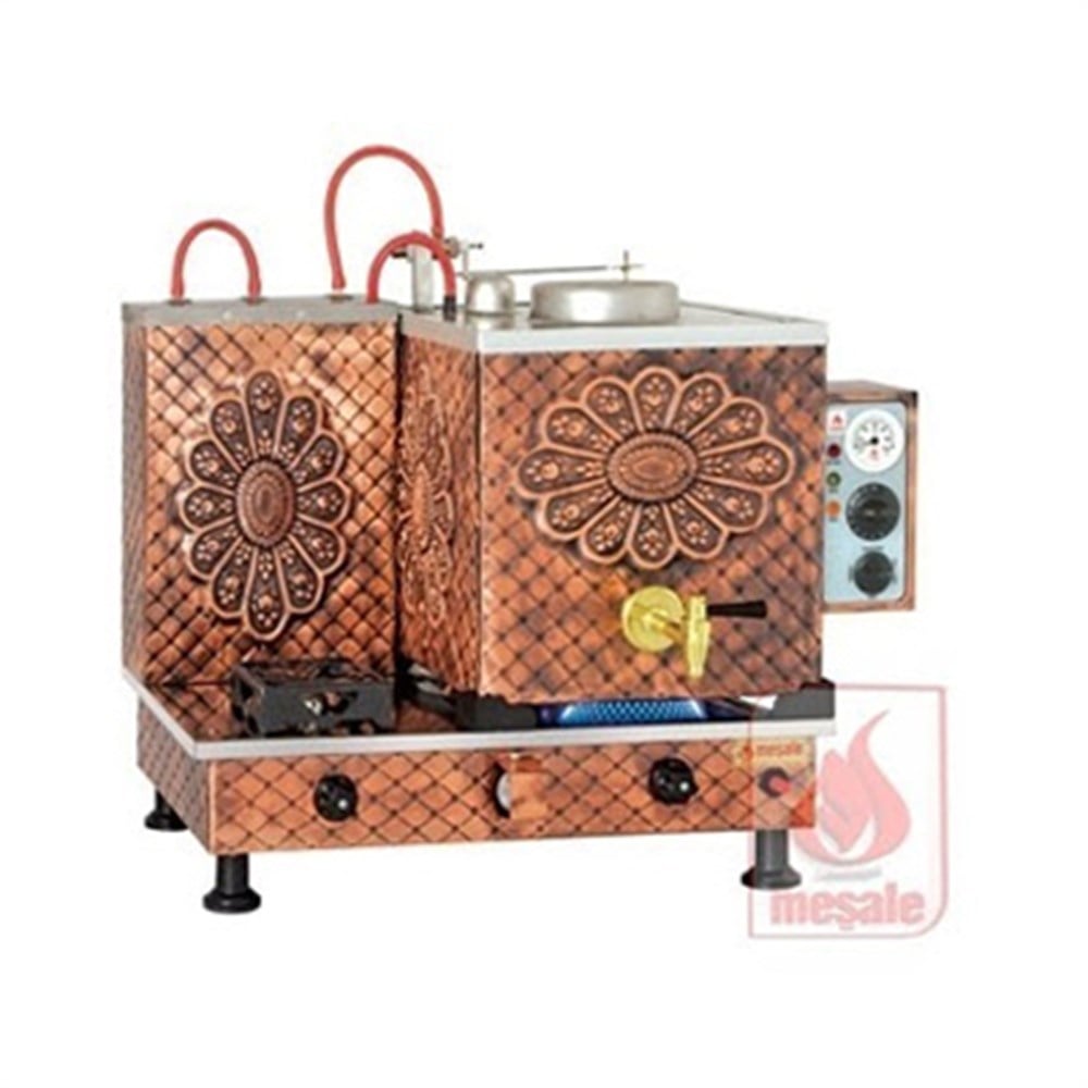 Full Otomatik Çay Makinesi Bakır Kaplamalı 1 Demlikli-Antik Turbo Max Üstü Açılır 