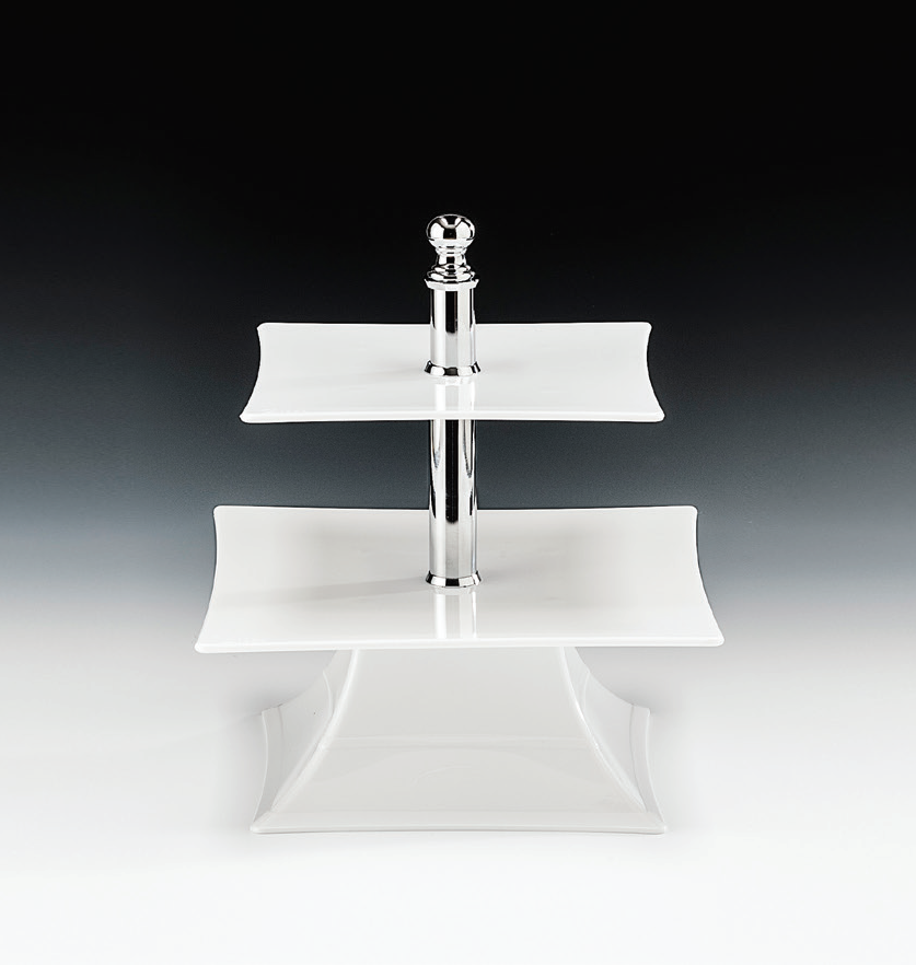 POLYCARBONAT TEPSİLİ 2 KATLI TEŞHİR STANDI(20-25 CM ) ŞEFFAF