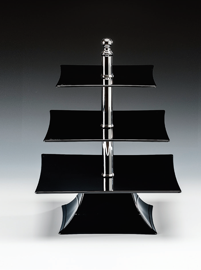 POLYCARBONAT TEPSİLİ 3  KATLI TEŞHİR STANDI(20-25-30 CM ) ŞEFFAF
