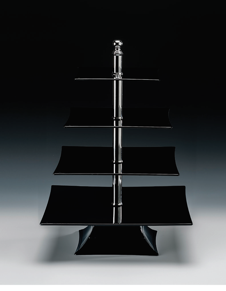 POLYCARBONAT TEPSİLİ 4  KATLI TEŞHİR STANDI(20-25-30-35 CM ) ŞEFFAF