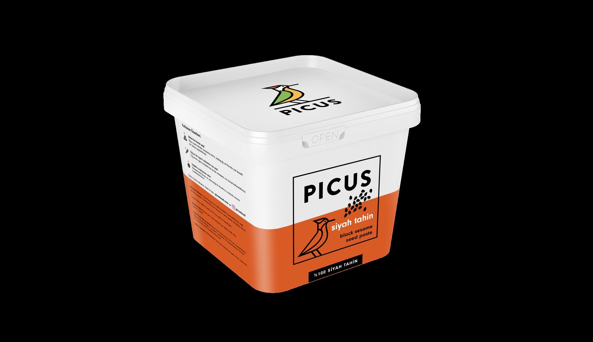 Picus 1000 Gr. Pls. Siyah Tahin