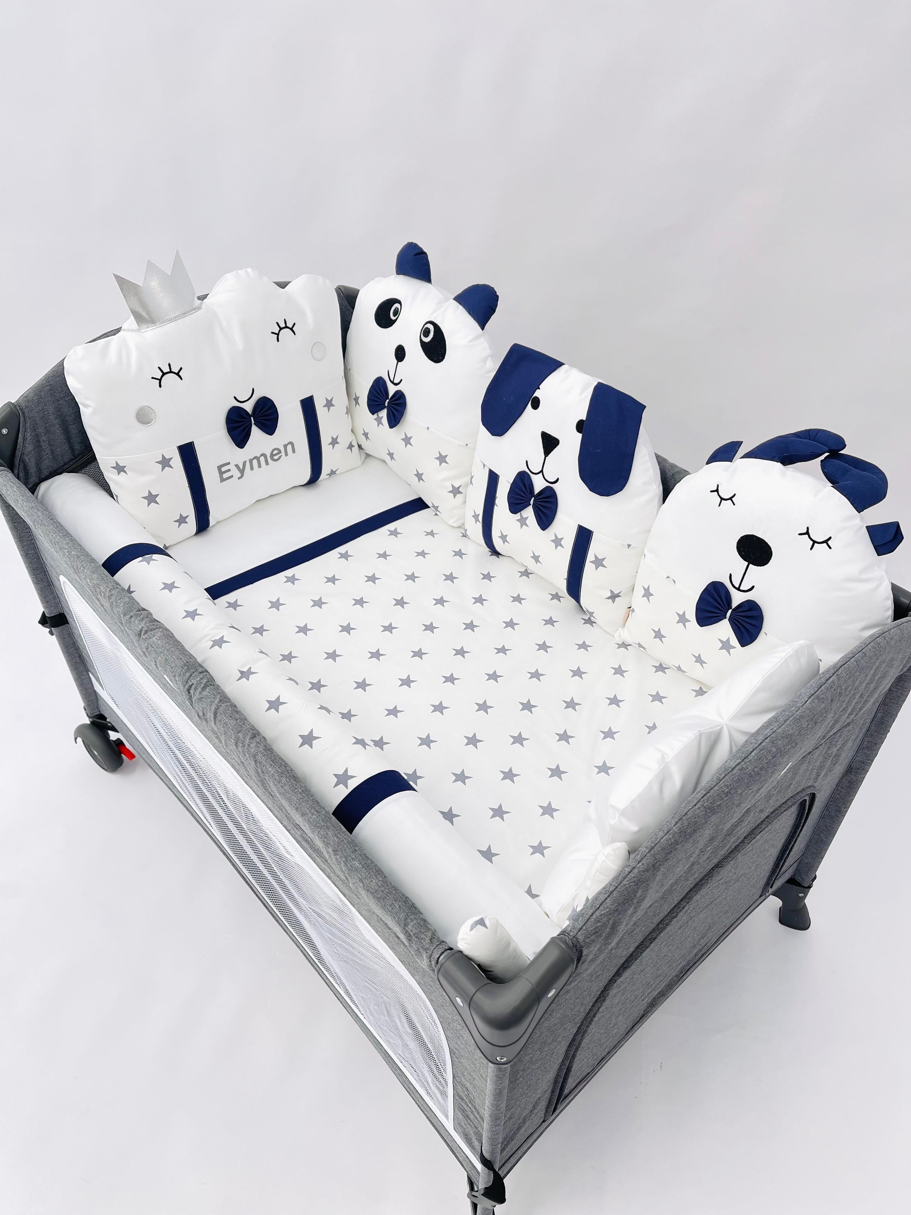 Grey Stars Lacivert Uyku Seti | Uyku Setleri Fiyatları - zeynebeli.com