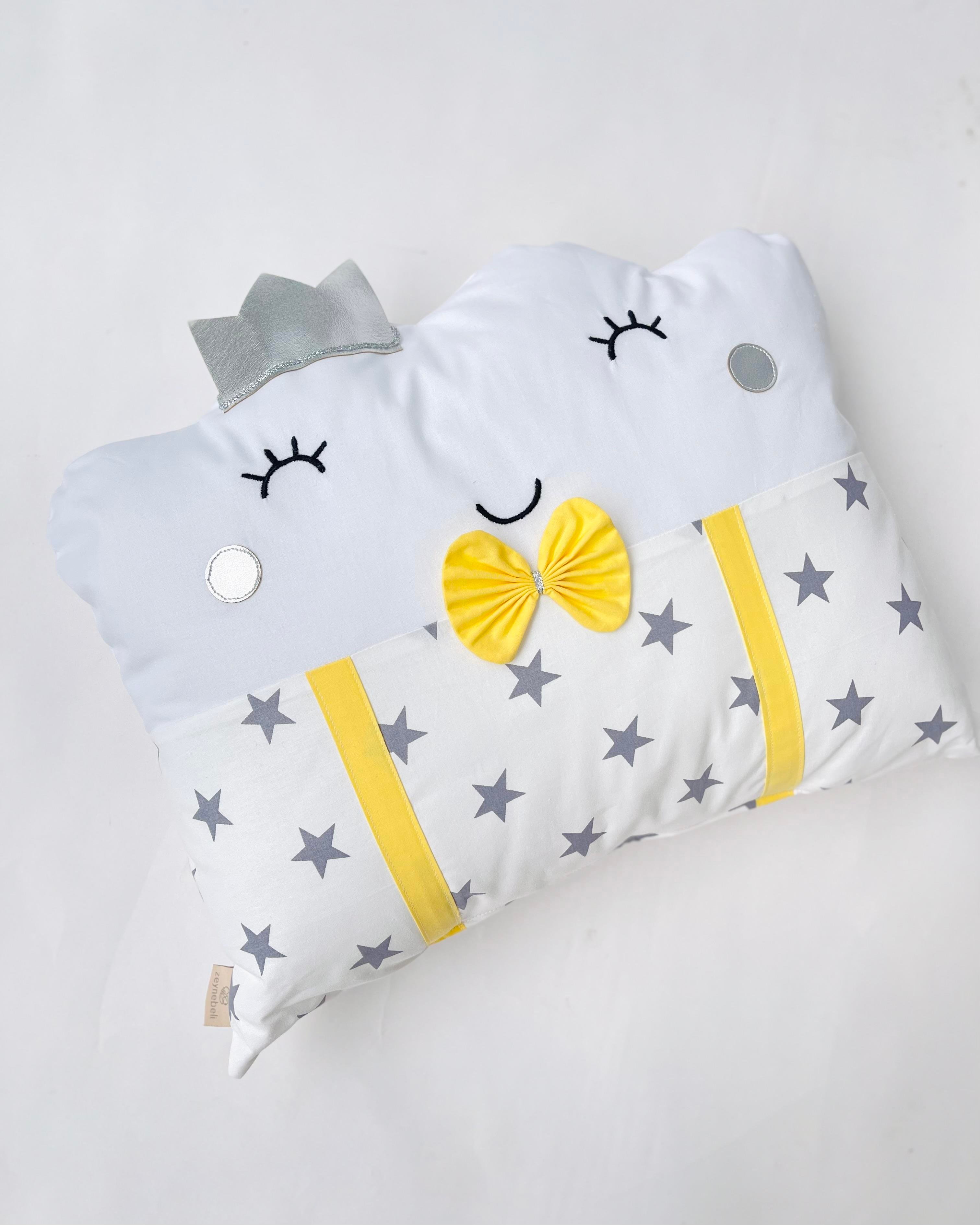 Grey Stars Sarı Uyku Seti | Uyku Setleri Fiyatları - zeynebeli.com