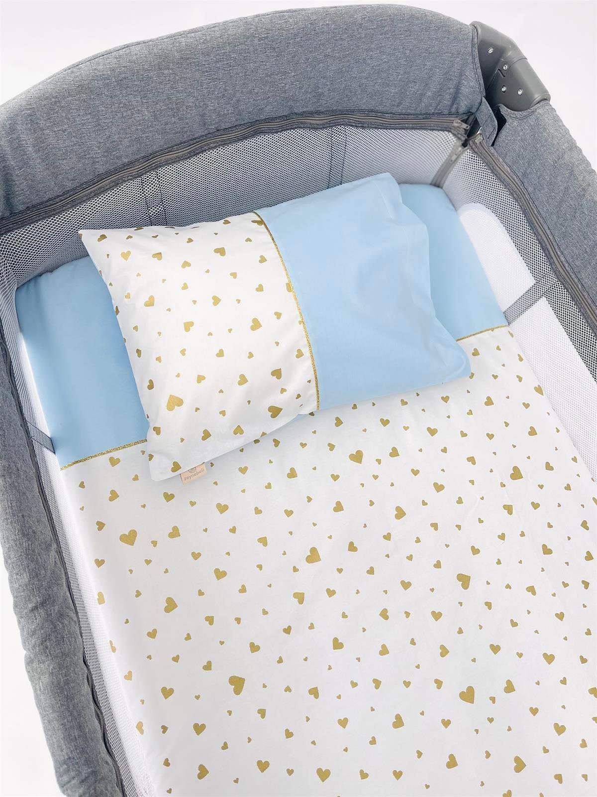 Gold Kalplet Mavi Uyku Seti| Uyku Setleri Fiyatları - zeynebeli.com