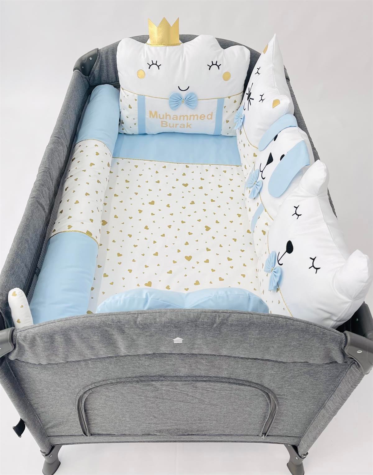 Gold Kalplet Mavi Uyku Seti| Uyku Setleri Fiyatları - zeynebeli.com