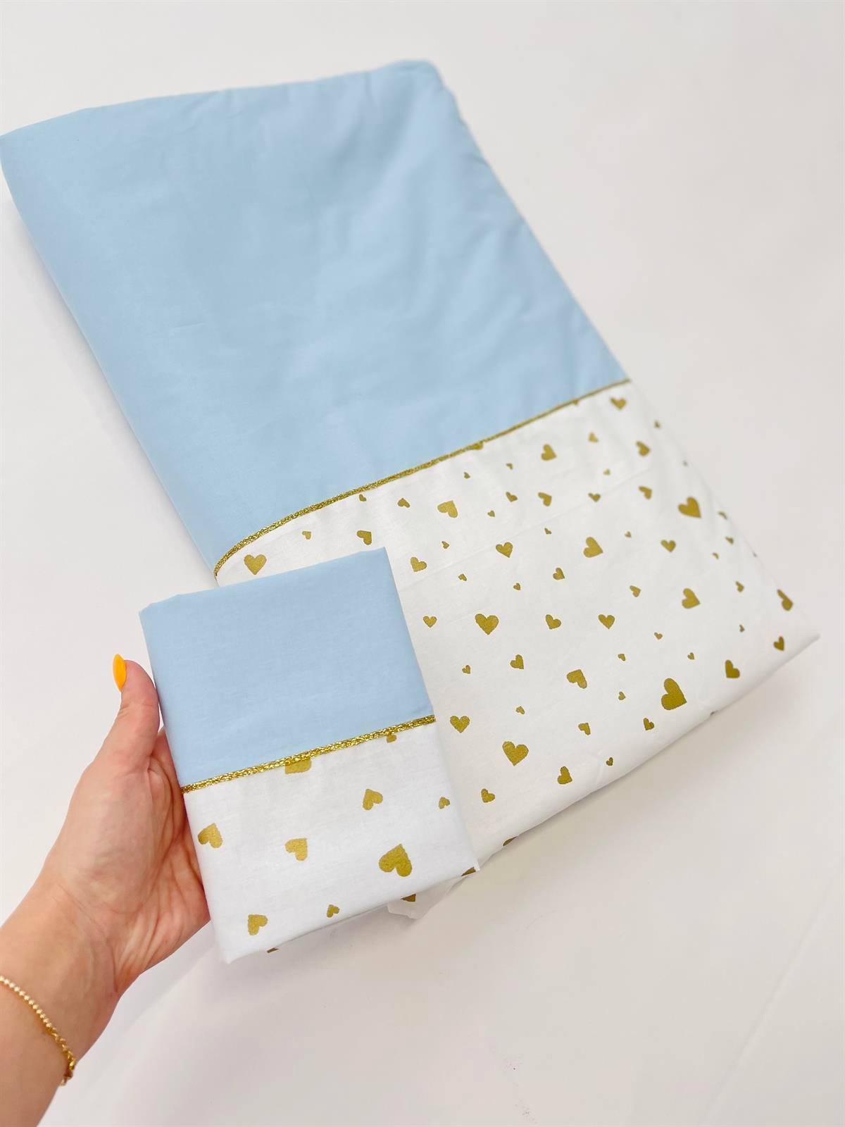 Gold Kalplet Mavi Uyku Seti| Uyku Setleri Fiyatları - zeynebeli.com