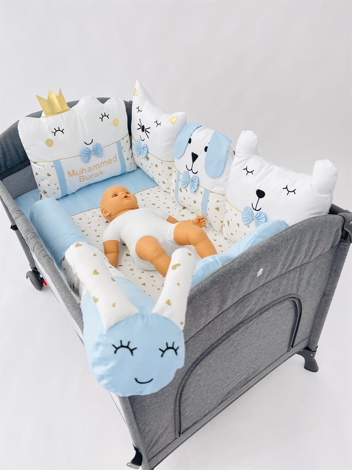 Gold Kalplet Mavi Uyku Seti| Uyku Setleri Fiyatları - zeynebeli.com