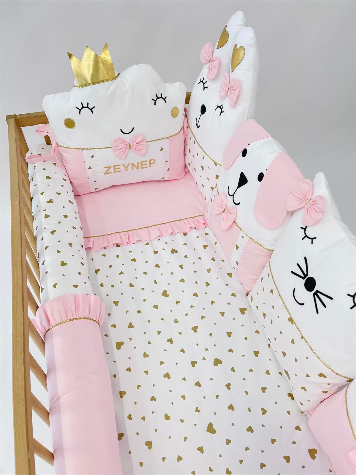 Gold Kalpler Pembe Fırfırlı Nevresim Takımı | Nevresim Takımı Fiyatları - zeynebeli.com