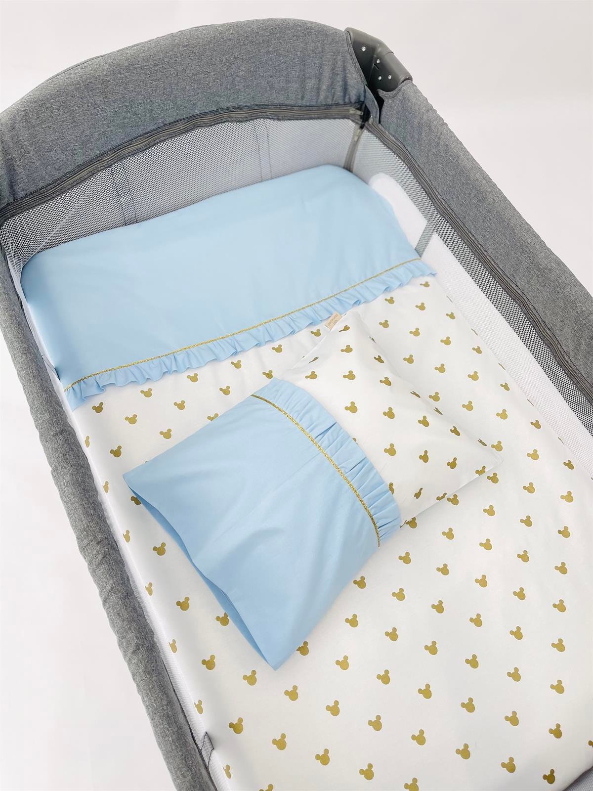 Gold Mickey Mavi Fırfırlı Nevresim Takımı | Nevresim Takımı Fiyatları - zeynebeli.com