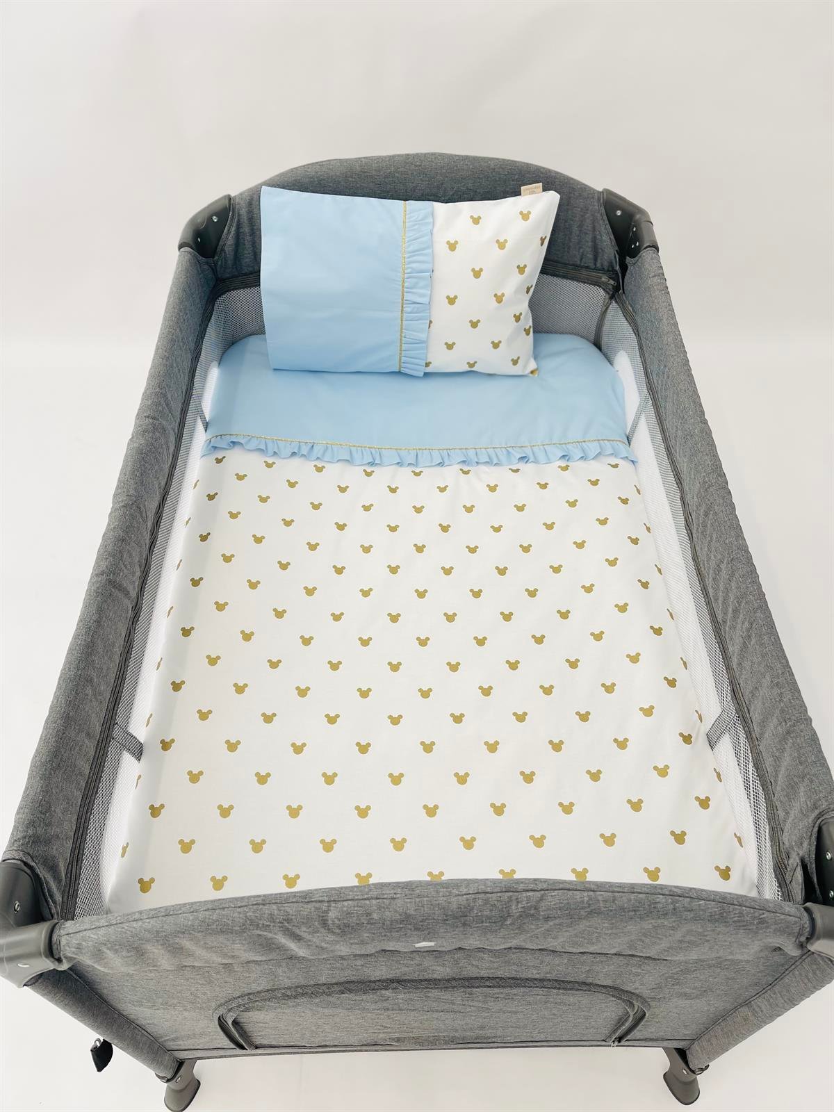 Gold Mickey Mavi Fırfırlı Nevresim Takımı | Nevresim Takımı Fiyatları - zeynebeli.com