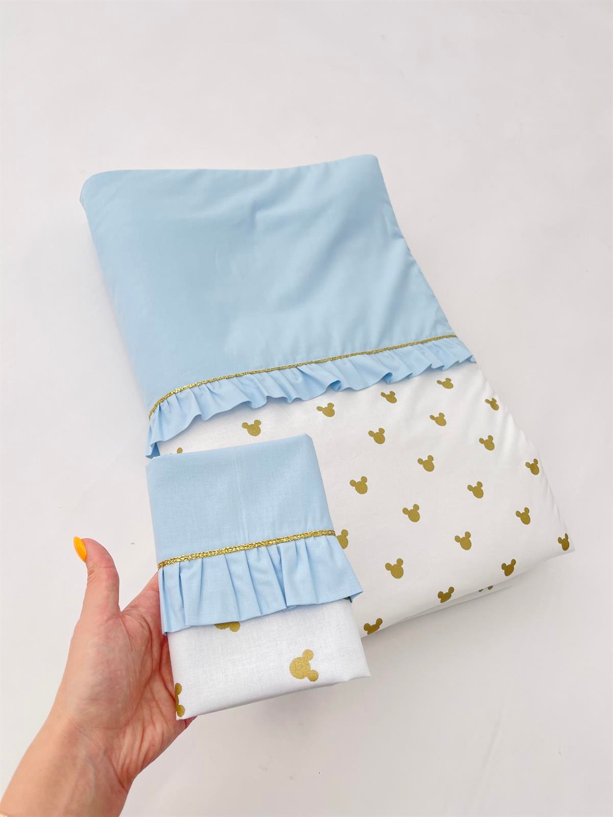 Gold Mickey Mavi Uyku Seti | Uyku Setleri Fiyatları - zeynebeli.com