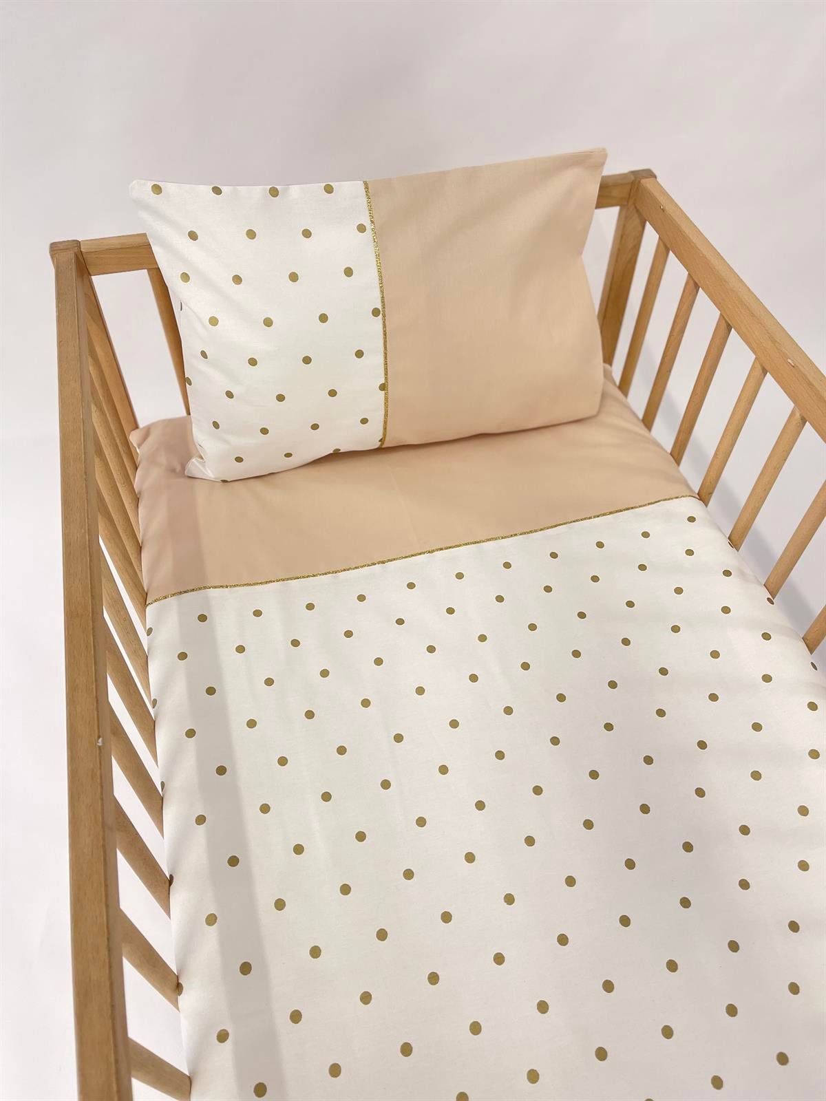 Gold Puantiyeler  Bej Nevresim Takımı | Nevresim Takımı Fiyatları - zeynebeli.com