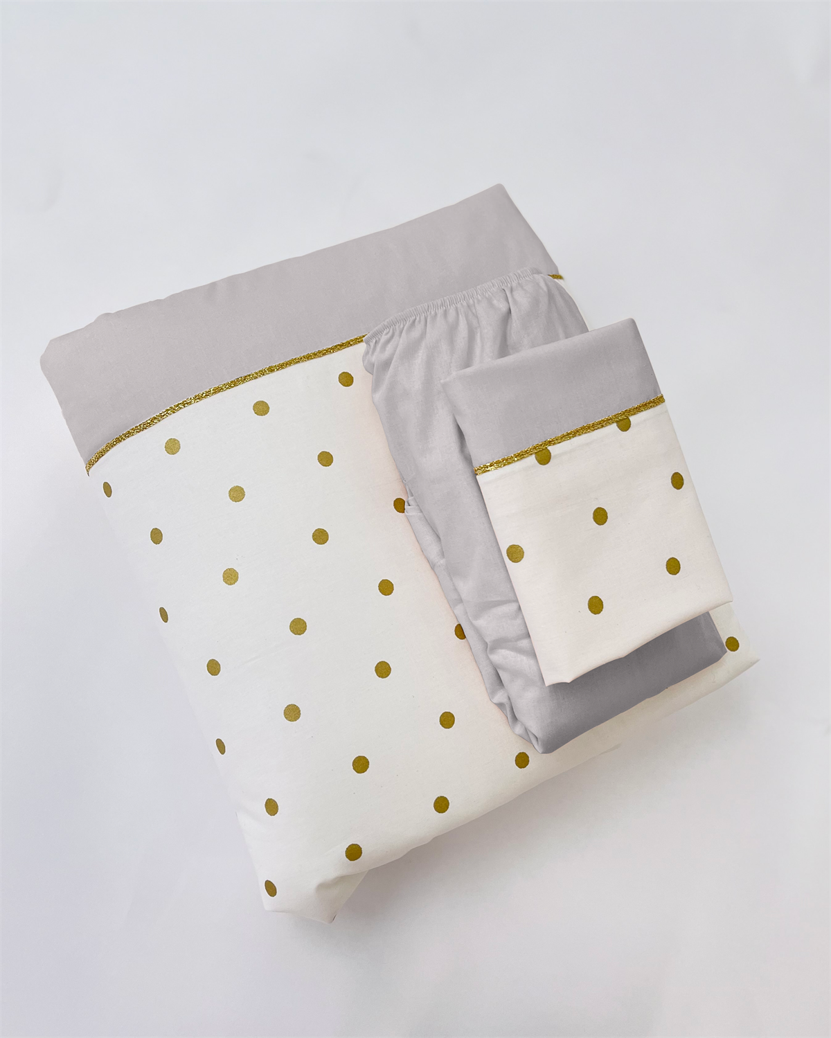 Gold Puantiyeler Gri Nevresim Takımı | Nevresim Takımı Fiyatları - zeynebeli.com