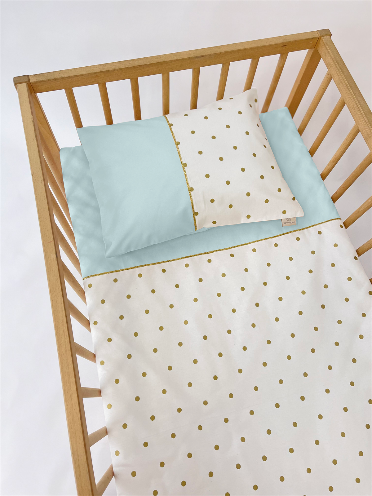 Gold Puantiyeler Mint Nevresim Takımı | Nevresim Takımı Fiyatları - zeynebeli.com