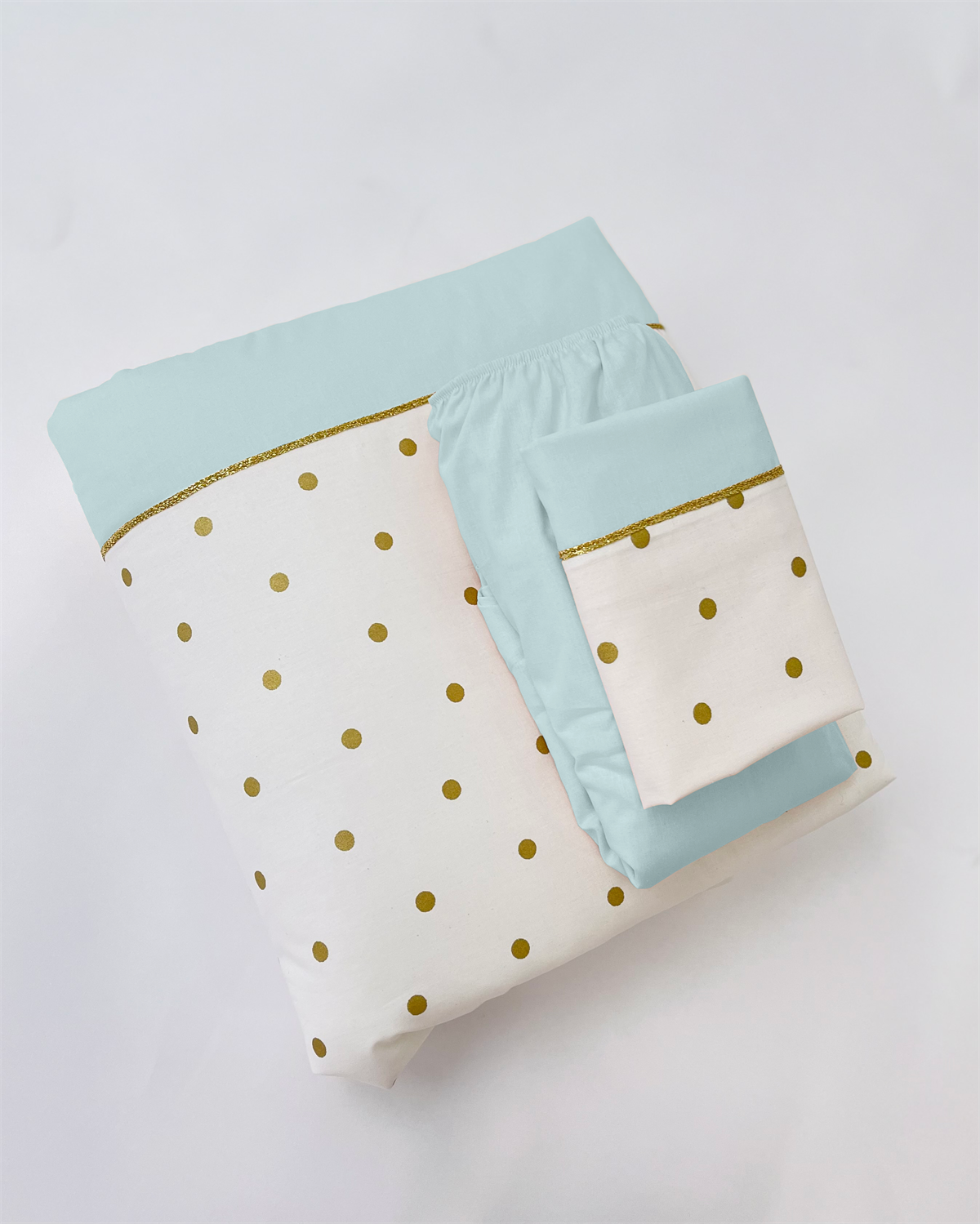 Gold Puantiyeler Mint Nevresim Takımı | Nevresim Takımı Fiyatları - zeynebeli.com